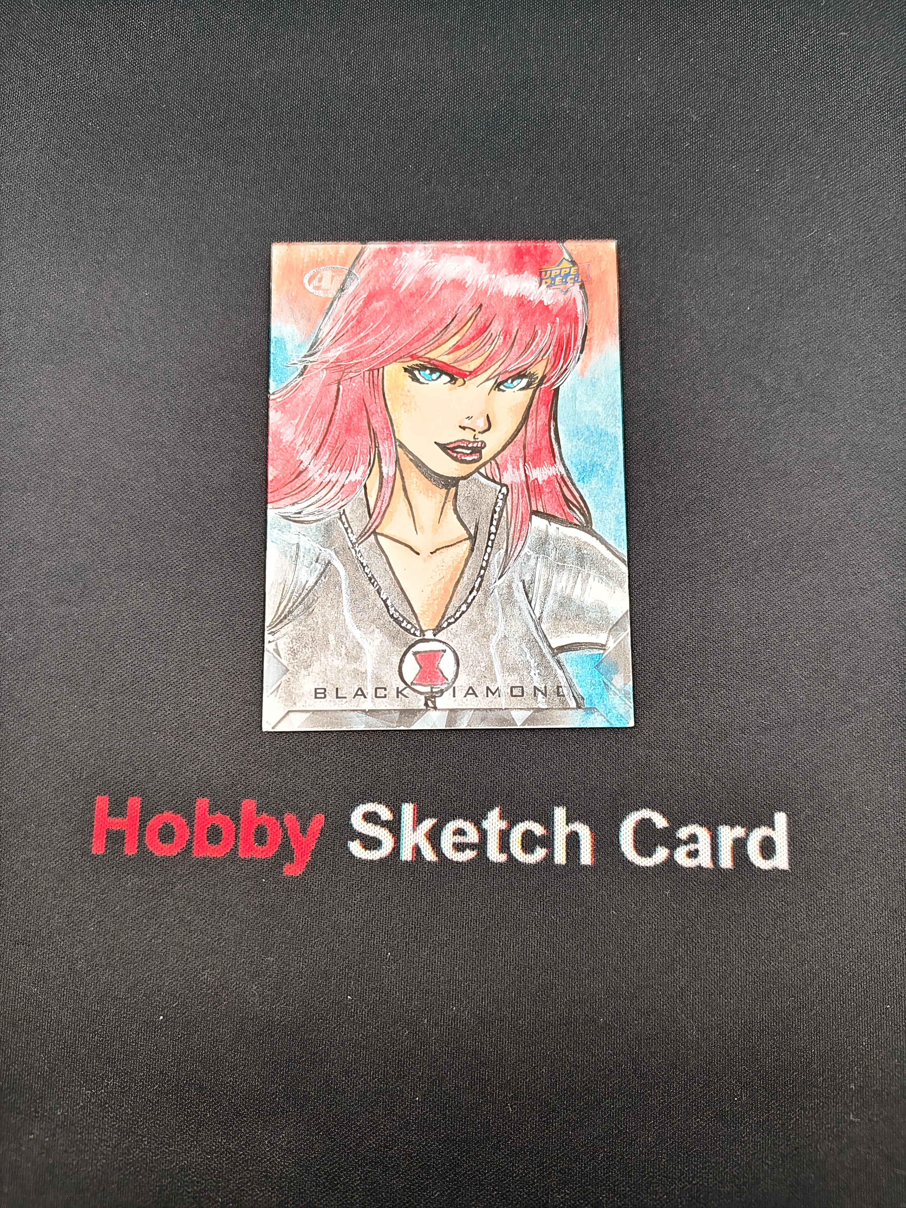 2020 Upper Deck Marvel (MCU) BLACK WIDOW 漫威 黑钻 黑寡妇 手绘卡 画师 Giovany 背面 签字 签名 1of1
