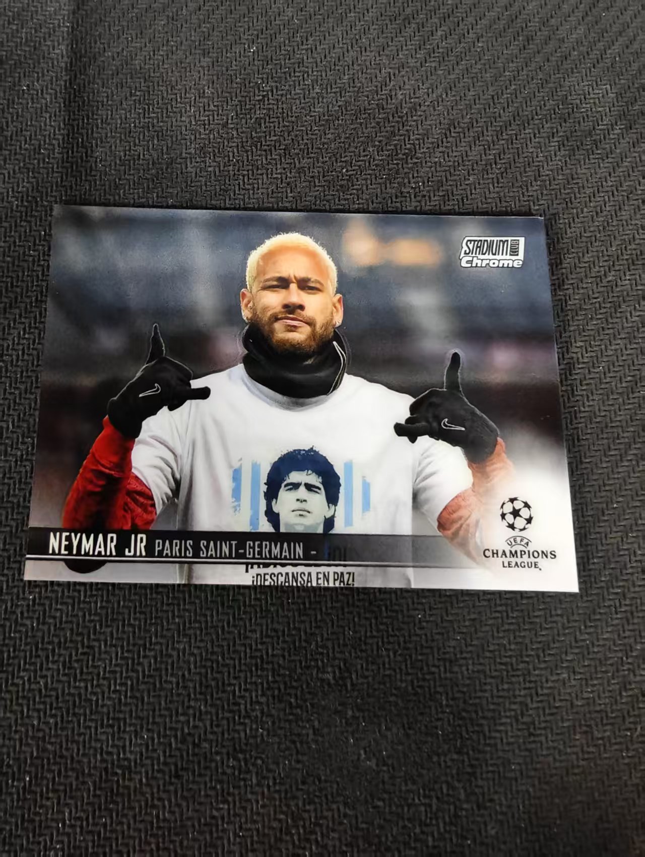 【可合并,不累计】2021 Topps Stadium Club Chrome Neymar Jr 巴黎 巴萨 巴塞罗那 巴西 内马尔 竞技场 欧冠 划痕 边角瑕疵 #89