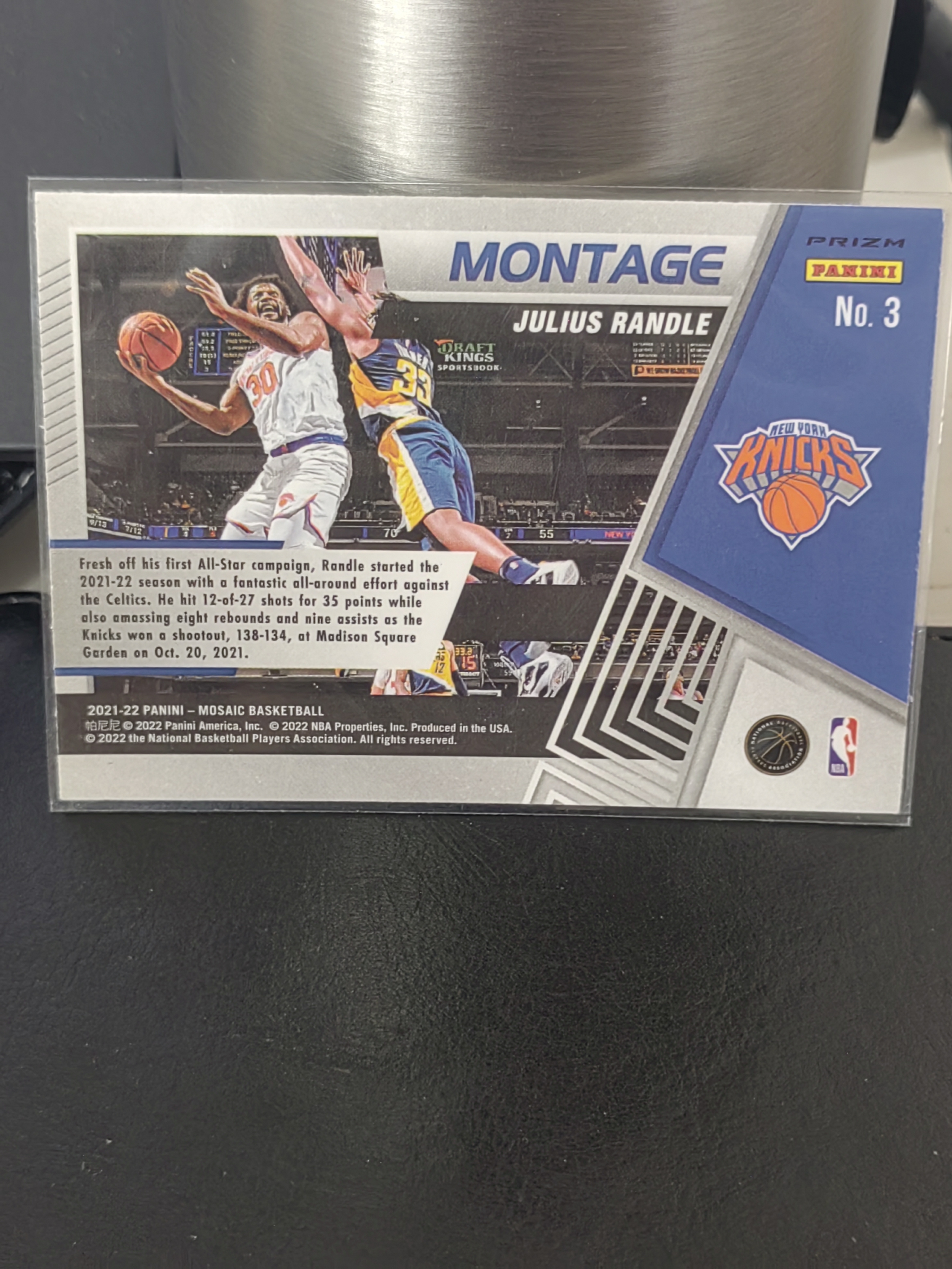 2021-22 Panini Mosaic Julius Randle 马赛克 朱利叶斯兰德尔 横版 银格子折 MONTAGE 蒙太奇 特卡 篮 白边白角 不保卡品 卡品如图