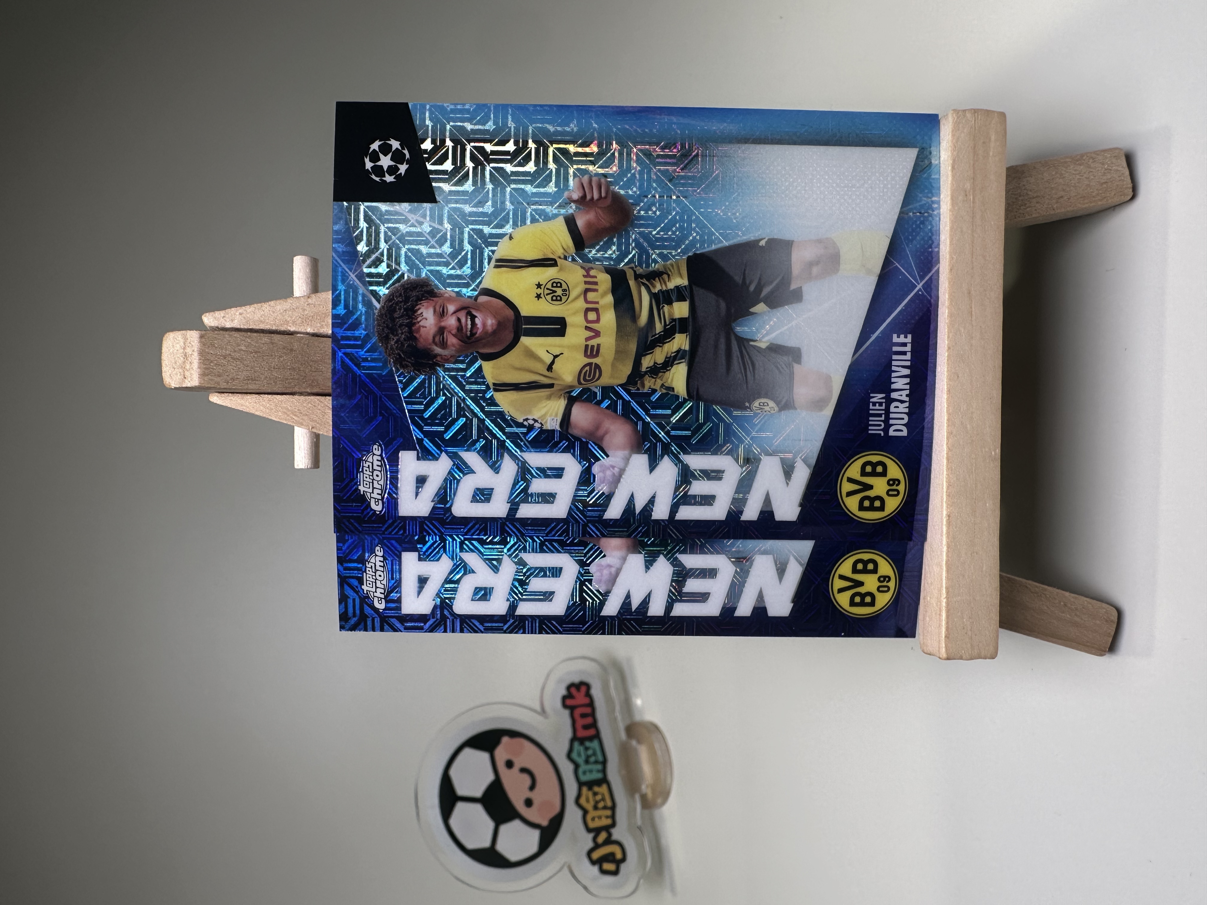 2024-25 Topps Chrome Julien Duranville 欧冠日版TC 杜兰维尔 多特蒙德 比利时 Mojo折 两张打包 LOT NewEra 新生代特卡 收藏必备 微瑕卡品如图