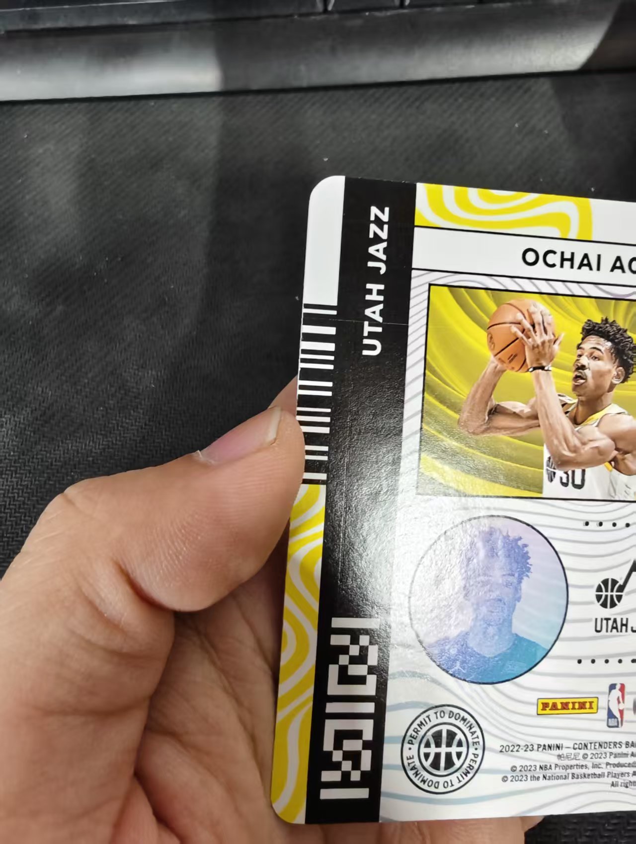 【汽水拍卖】2022-23 Panini Contenders Ochai Agbaji RC 球票 犹他爵士 新秀 rc 奥查伊 阿巴吉 护照特卡 微瑕如图
