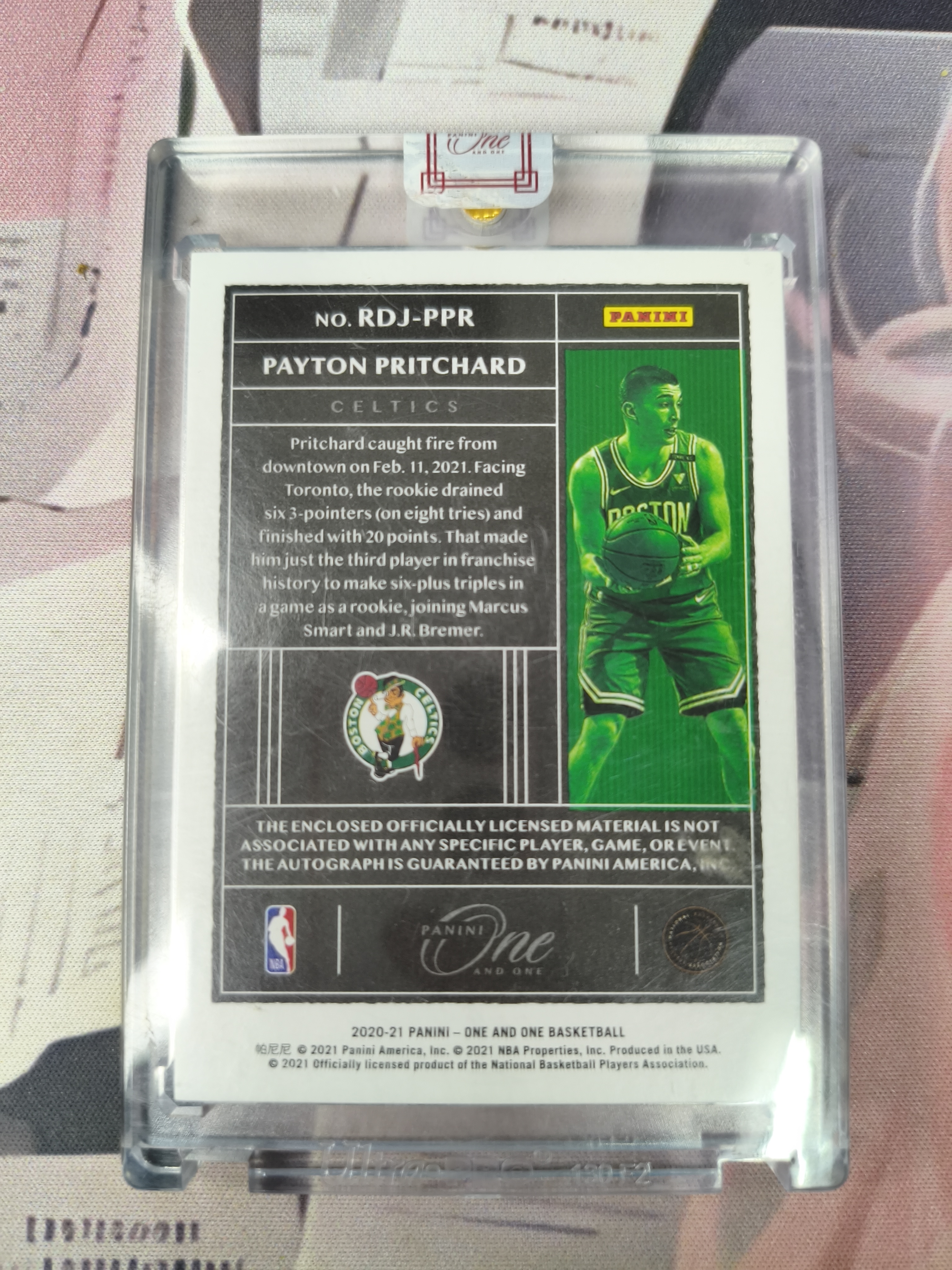 2020-21 Panini One and One Payton Pritchard RC 佩顿 普里查德 诺尔 99编 rpa 签字 卡签 凯尔特人新秀 卡品如图