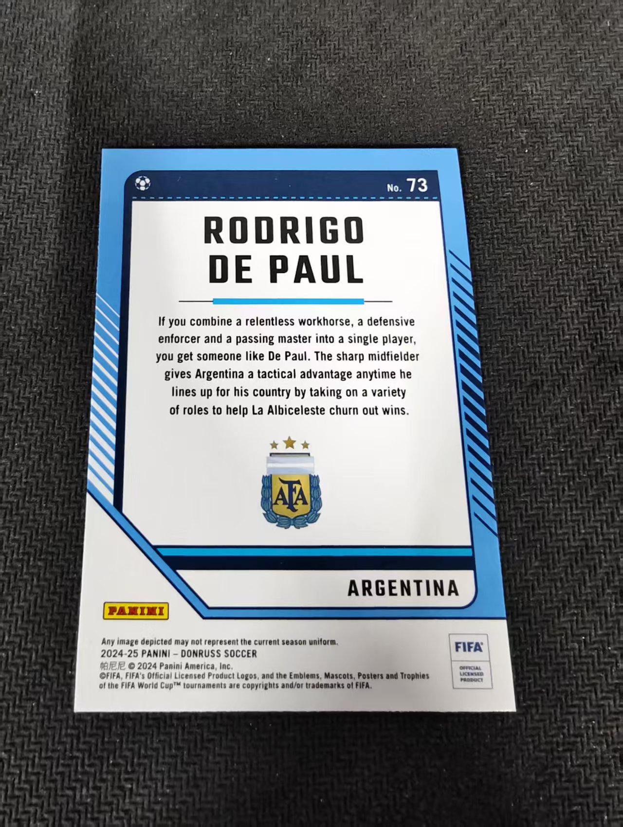【可合并,不累计】2024-25 Panini Donruss rodrigo de paul 德保罗 马竞 阿根廷 FIFA 杜蕾斯 不保卡品 介意勿拍#73