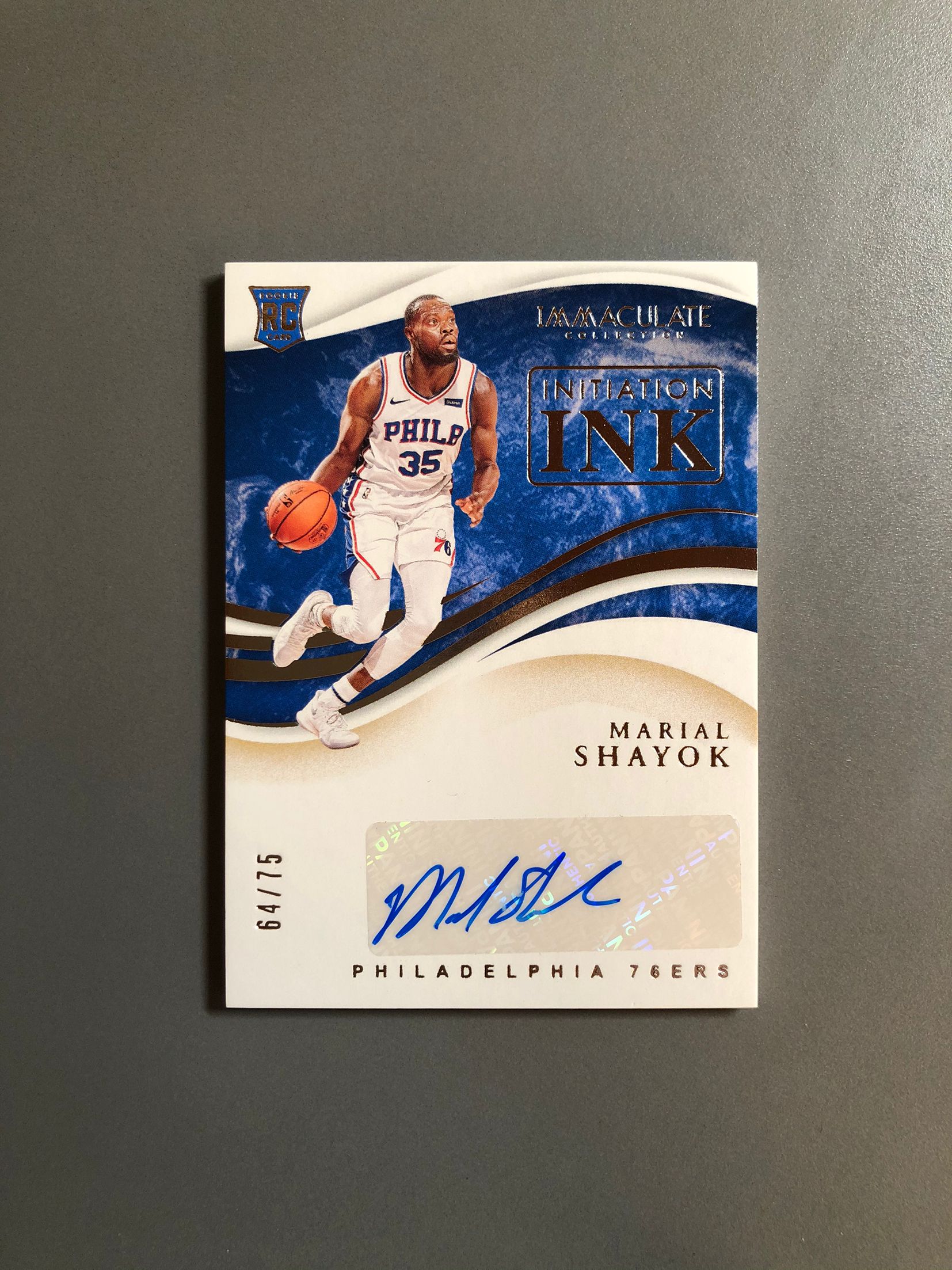 2019-20 Panini Immaculate Marial Shayok RC 马里亚尔·沙约克 76人 新秀 RC 签字 贴签 新秀签 75编 实卡好看 卡品如图 可累计FT065【诚接代卖】