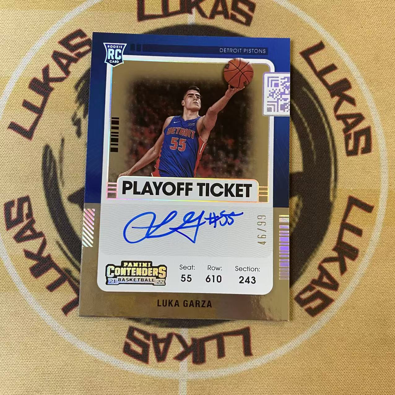 撸卡厮 Lukas 2122 球票 活塞 潜力新秀 加尔扎 新秀 99编 新秀签字卡 新秀签 卡签(link)