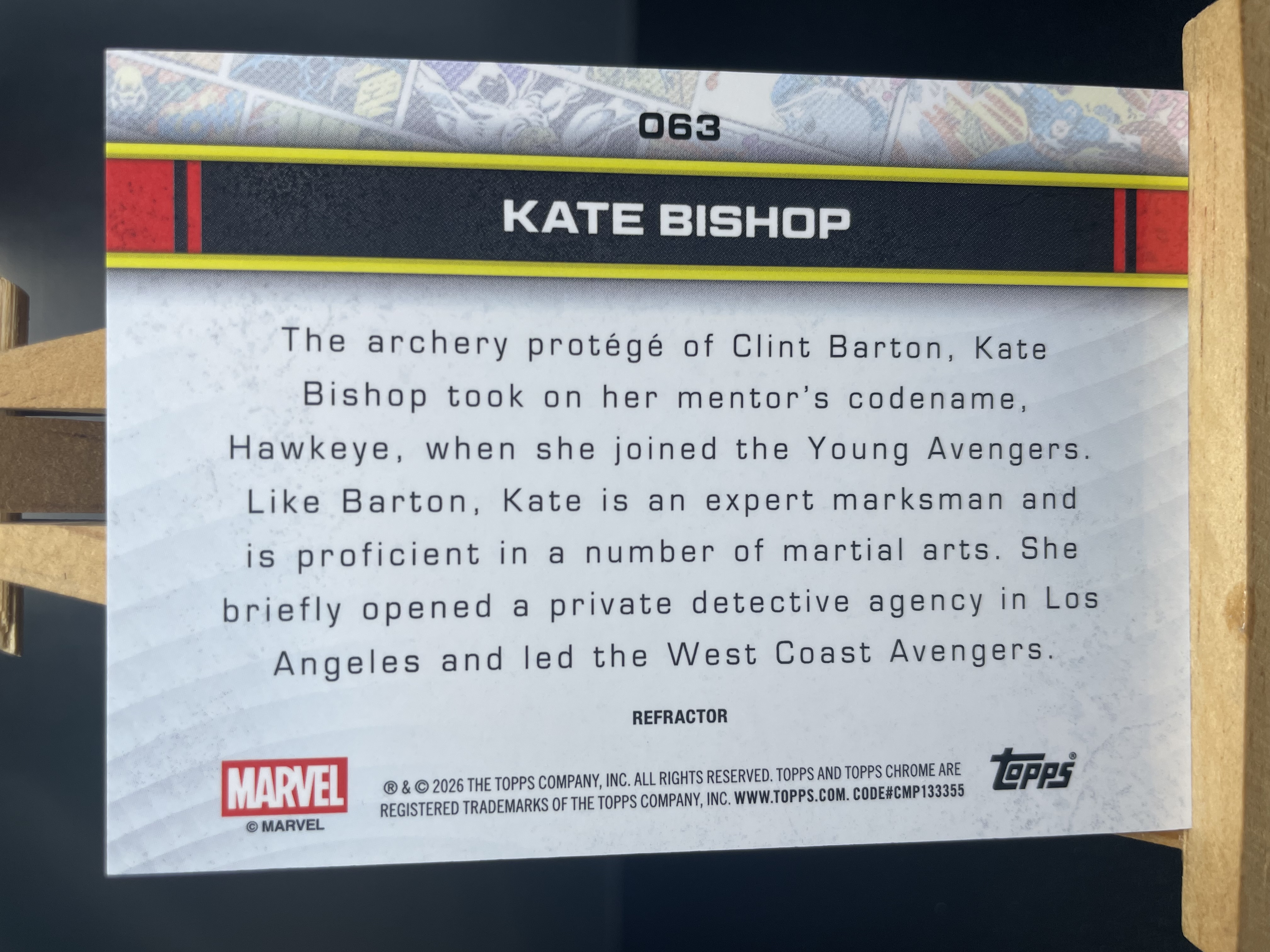 (B5)2026 TOPPS MARVEL 漫威 折射 凯特 毕肖普 二代鹰眼 实卡好看 收藏凑套必备 卡品如图 !!!