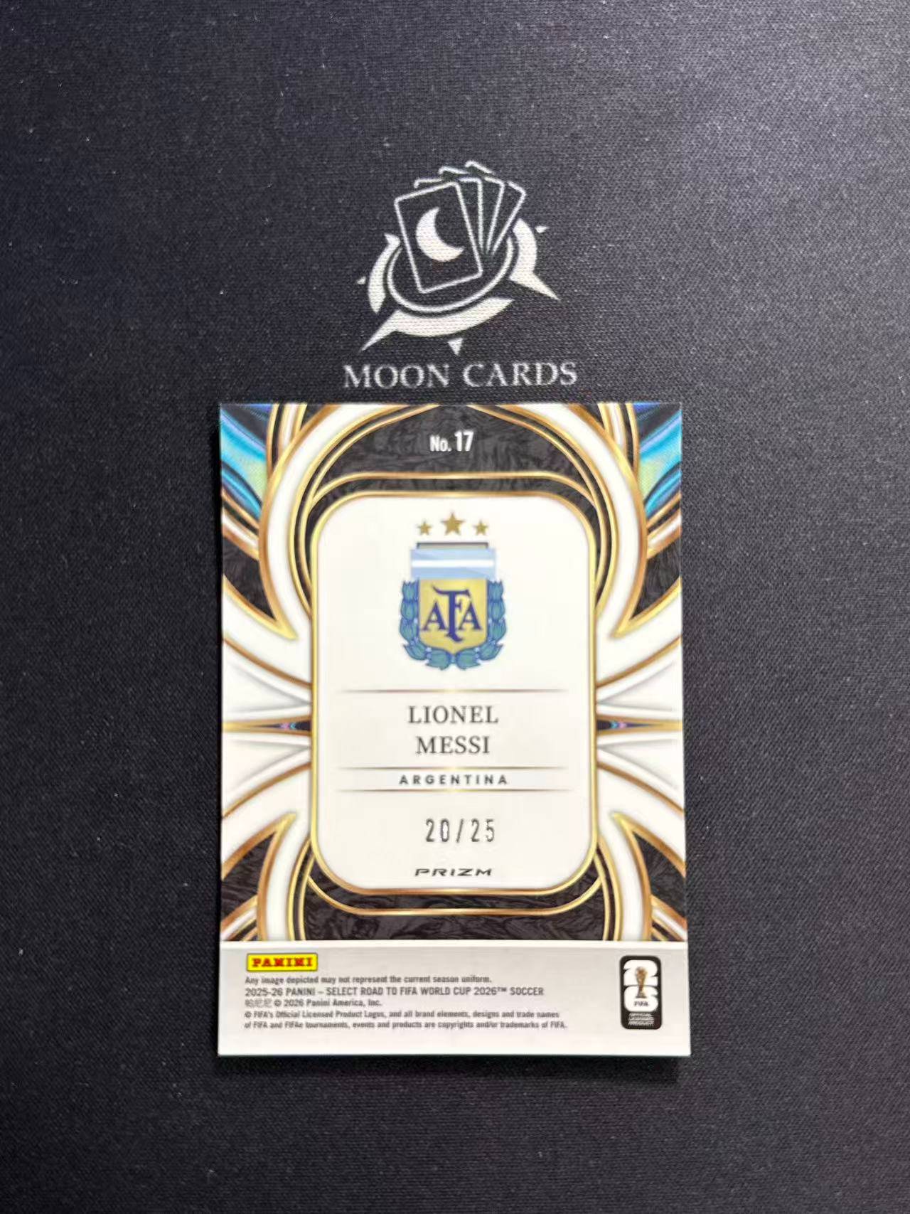 /25编【梦卡拍卖】2025-26 Panini Select 世界杯 Lionel Messi 梅西 阿根廷 特卡 粉折 #DD# 王姐