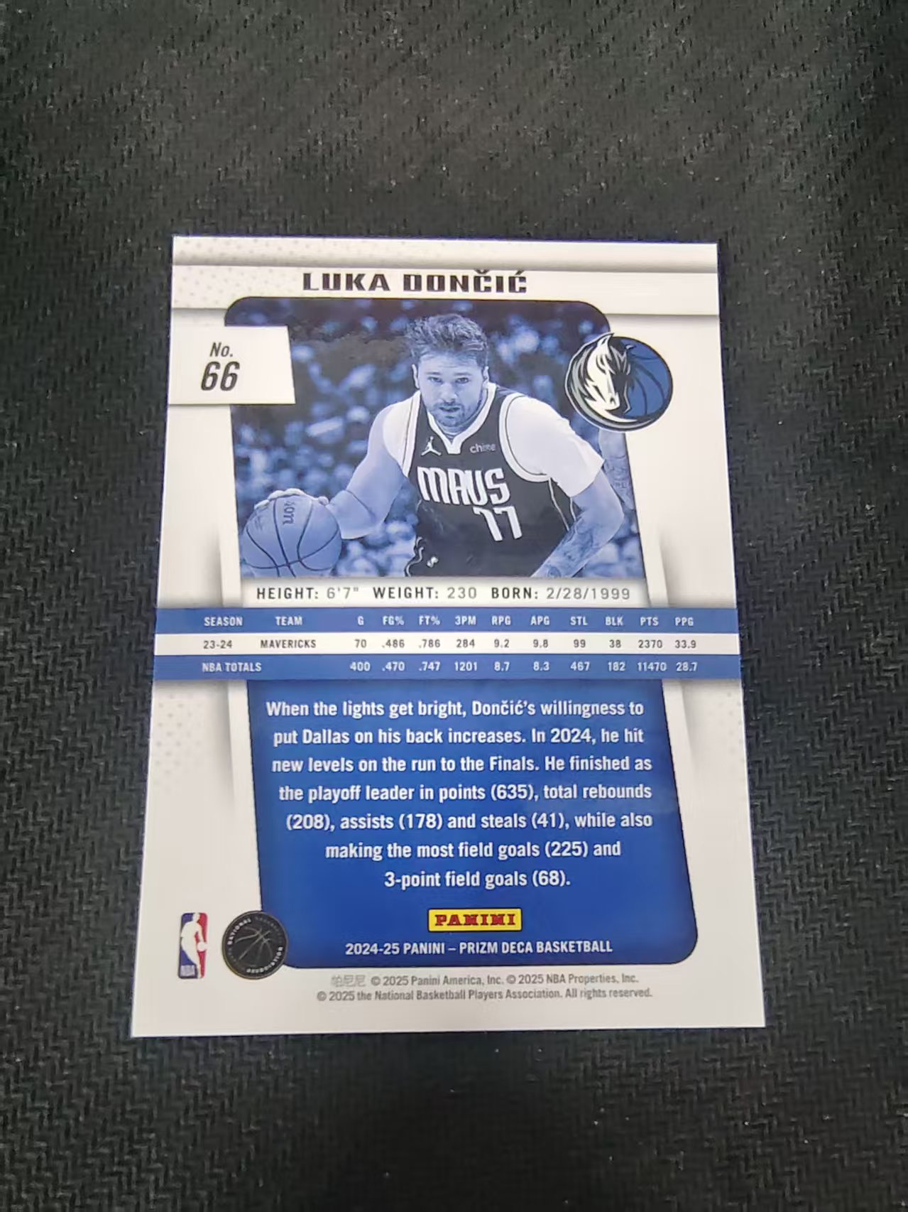 【可合并,不累计】2024-25 Panini prizm deca Luka Doncic PZ 复古 复刻 卢卡 东契奇 077 东77 独行侠 划痕 边角瑕疵 #66