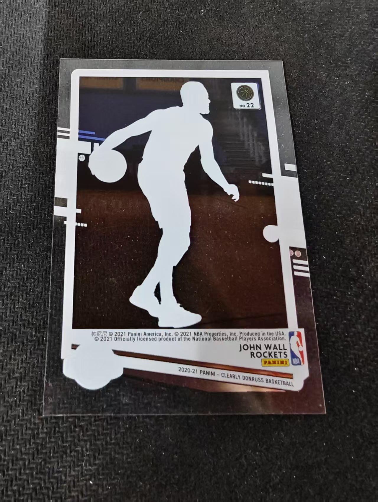 2020-21 Panini Clearly Donruss John Wall 约翰 沃尔 火箭 杜蕾斯 胶片 划痕 边角瑕疵 #22