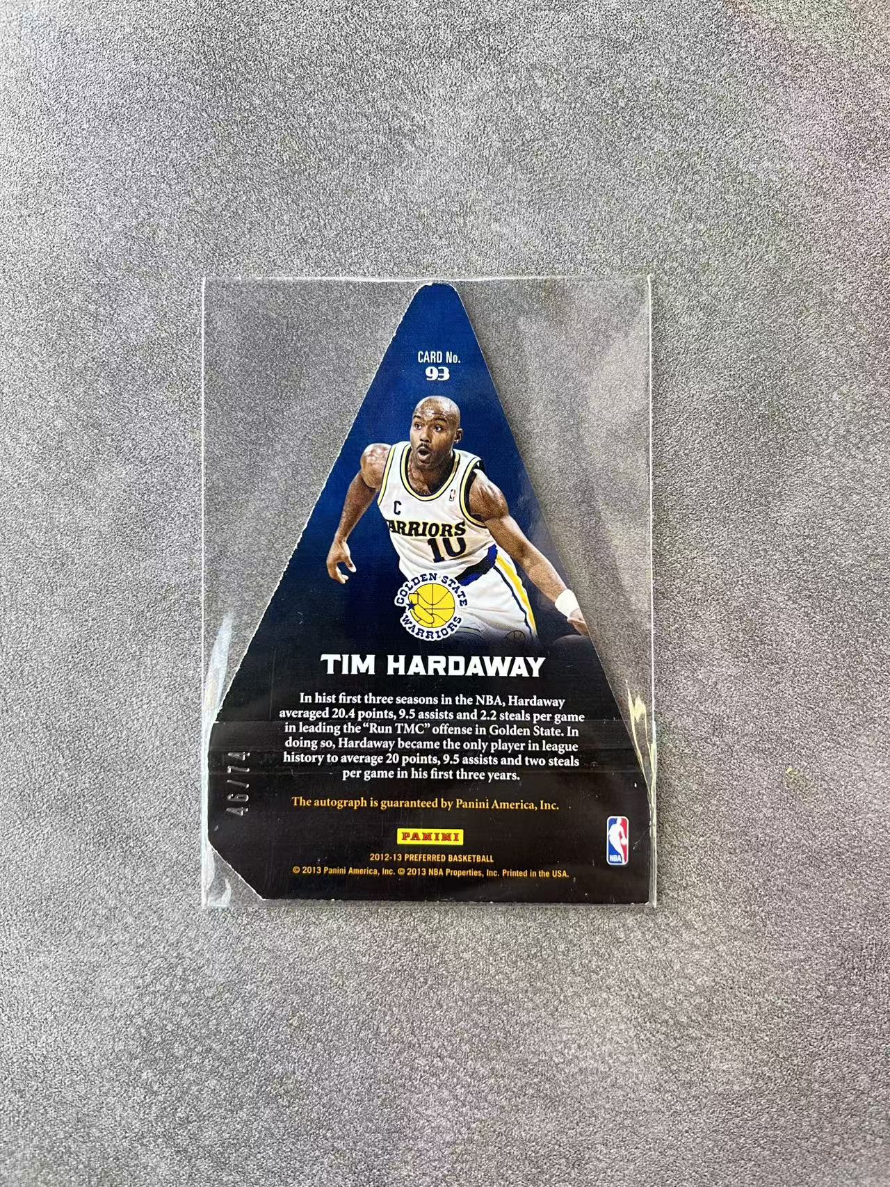 6394【330球星卡实体店代卖】panini 12-13 PREFERRED 皇冠 蒂姆哈达威(Tim Hardaway)异形 签字 AUTO 卡签 46/74编 仅顺丰寄付(UK23)