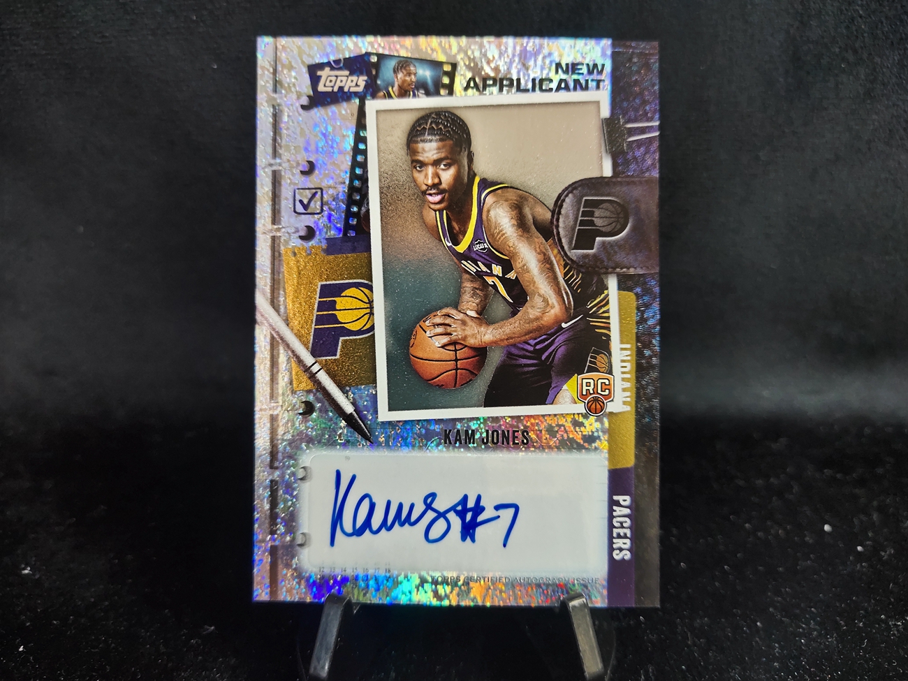 1-26 wgognn 30 【钢蛋儿拍卖】 topps 2025-26 Basketball Flagship 步行者  RC 新秀 New Applicants 银折 签字 独占 卡姆 琼斯 Kam Jones 卡品如图