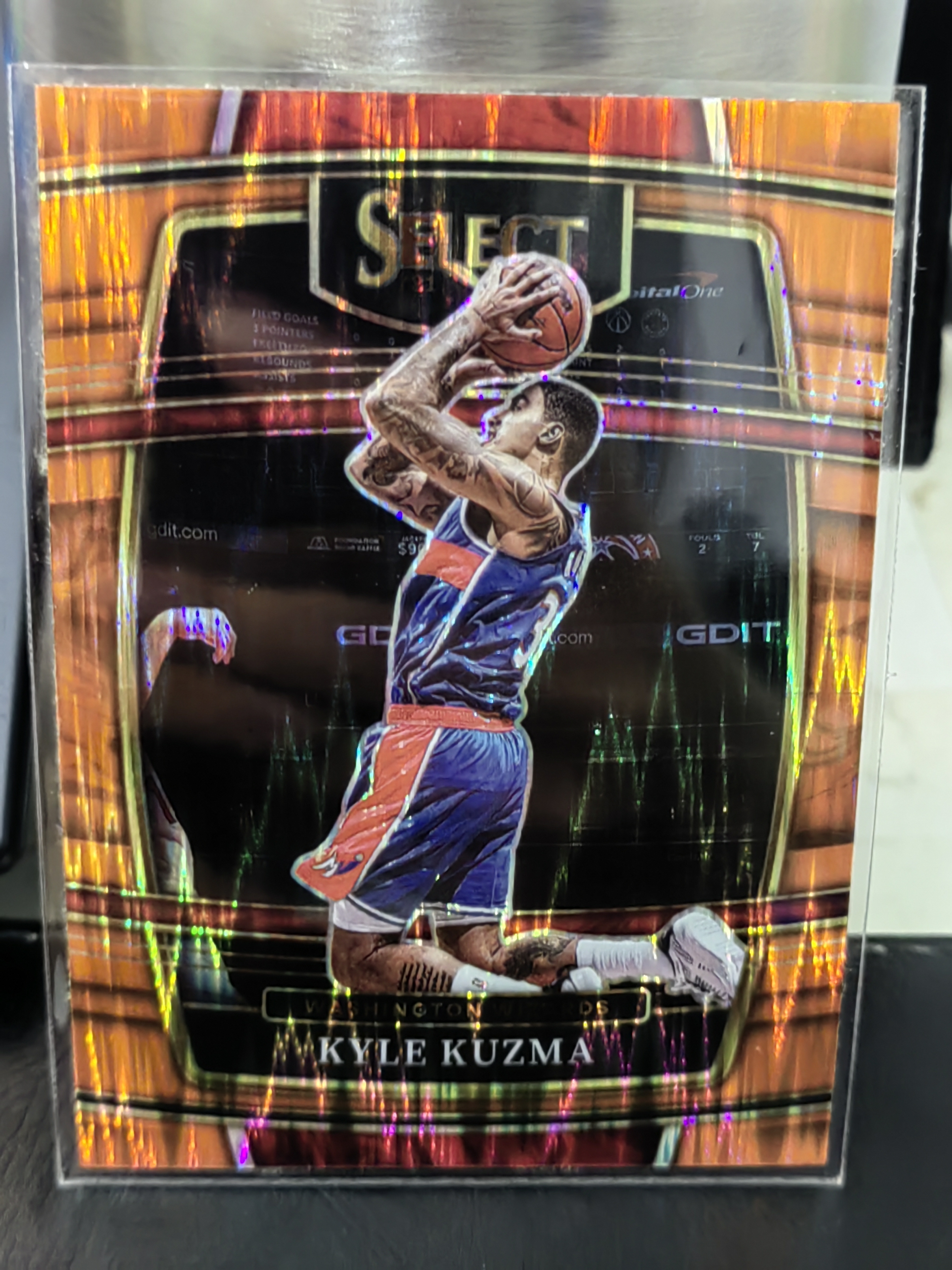 2021-22 Panini Select Kyle Kuzma Select 橙波纹 凯尔 库兹马 奇才 篮 白边白角 不保卡品 卡品如图