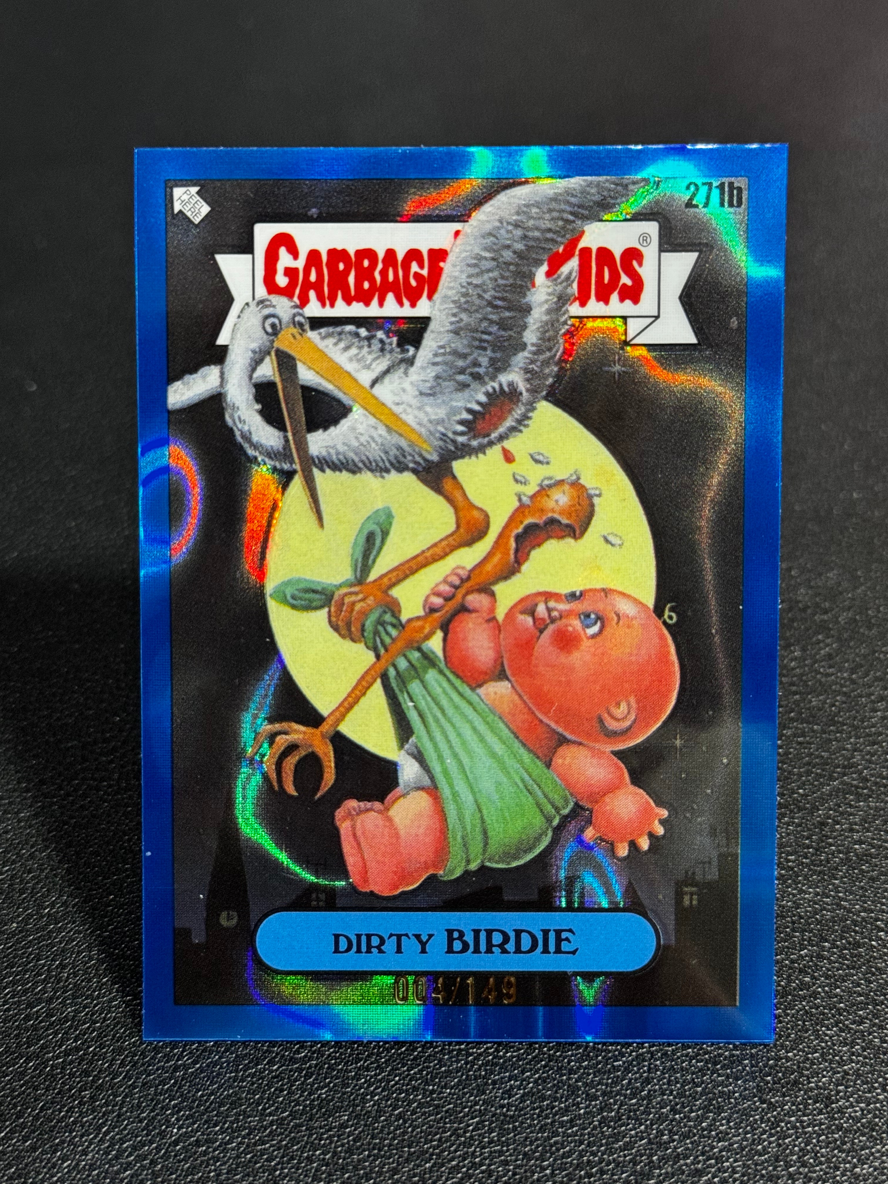 2024 Topps Garbage Pail Kids 垃圾桶小子 GPK Chrome 蓝折 熔岩折 149编 Dirty Birdie LWWF