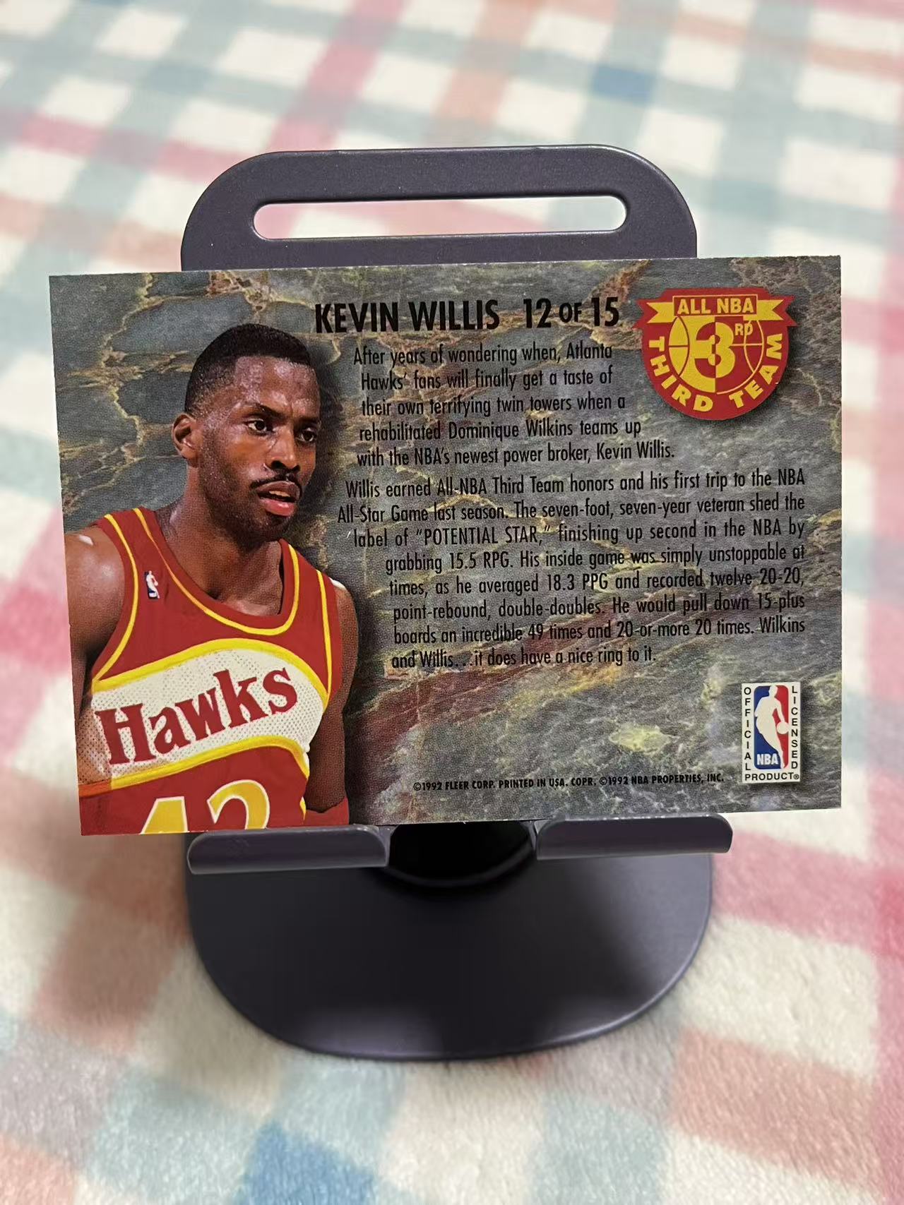 1992 Fleer Ultra Kevin Willis 凯文 威利斯 赛季最佳三阵【金色大理石 老卡 老特】老鹰 #784