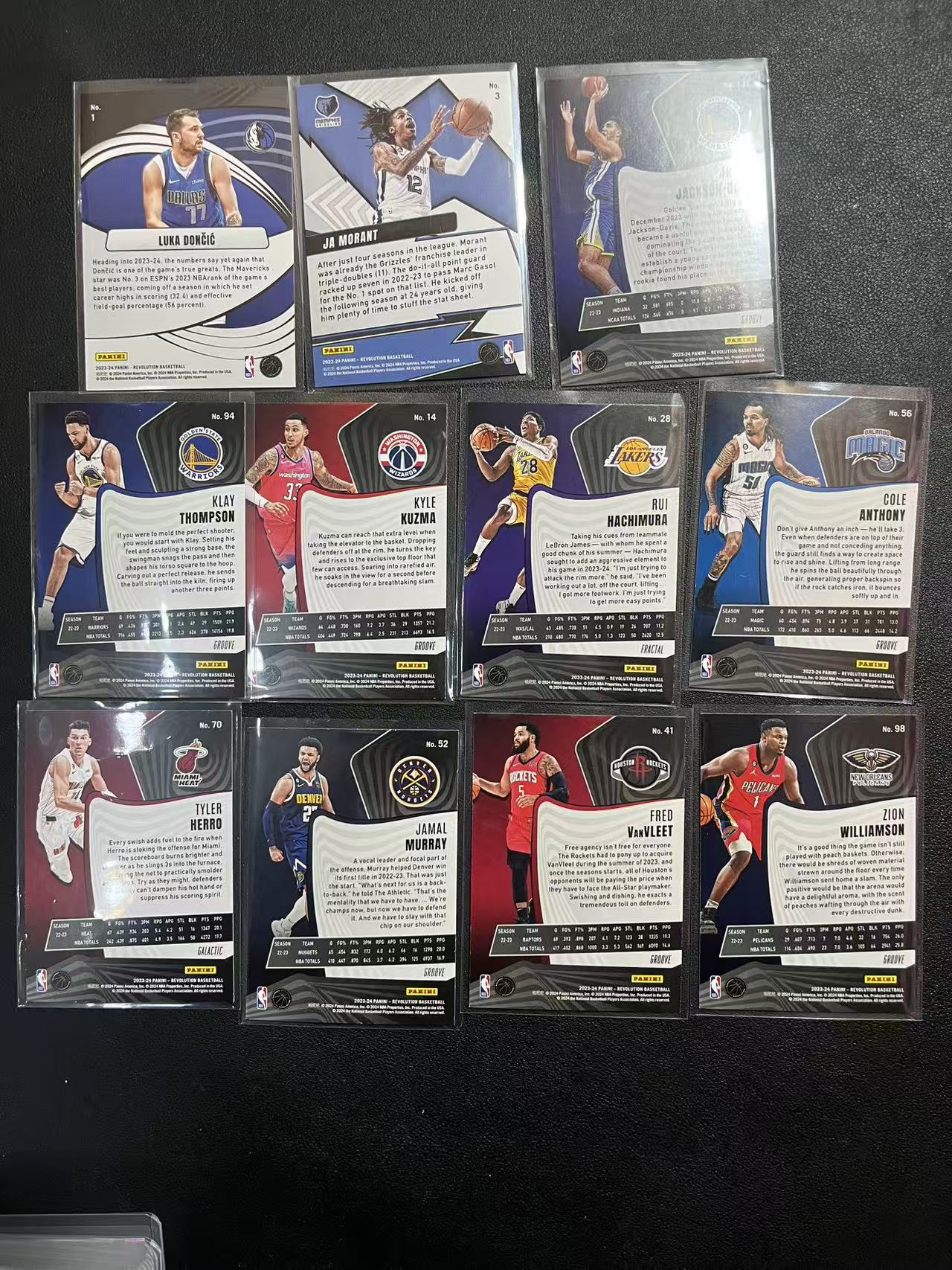 2023-24 Panini Revolution Luka Doncic 革命 卢卡 东契奇 莫兰特 克莱 汤普森 库兹马 八村塁 穆雷 锡安 特卡 base 圈圈折 折射 如图 龙龙龙