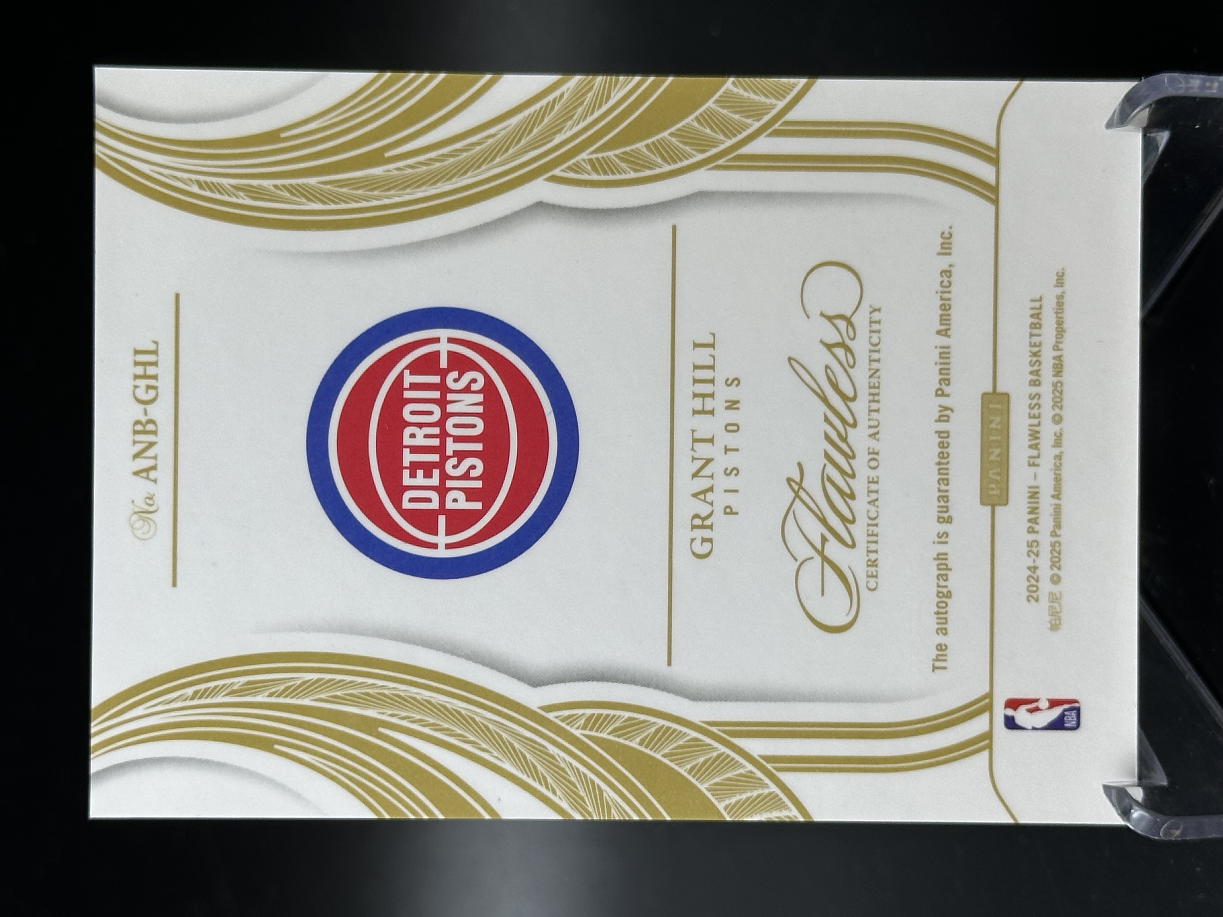 2024-25 Panini Flawless Grant Hill 【小黄拍卖】手提 格兰特 希尔 活塞 签字 卡签 01/15编 首编「汉堡王」