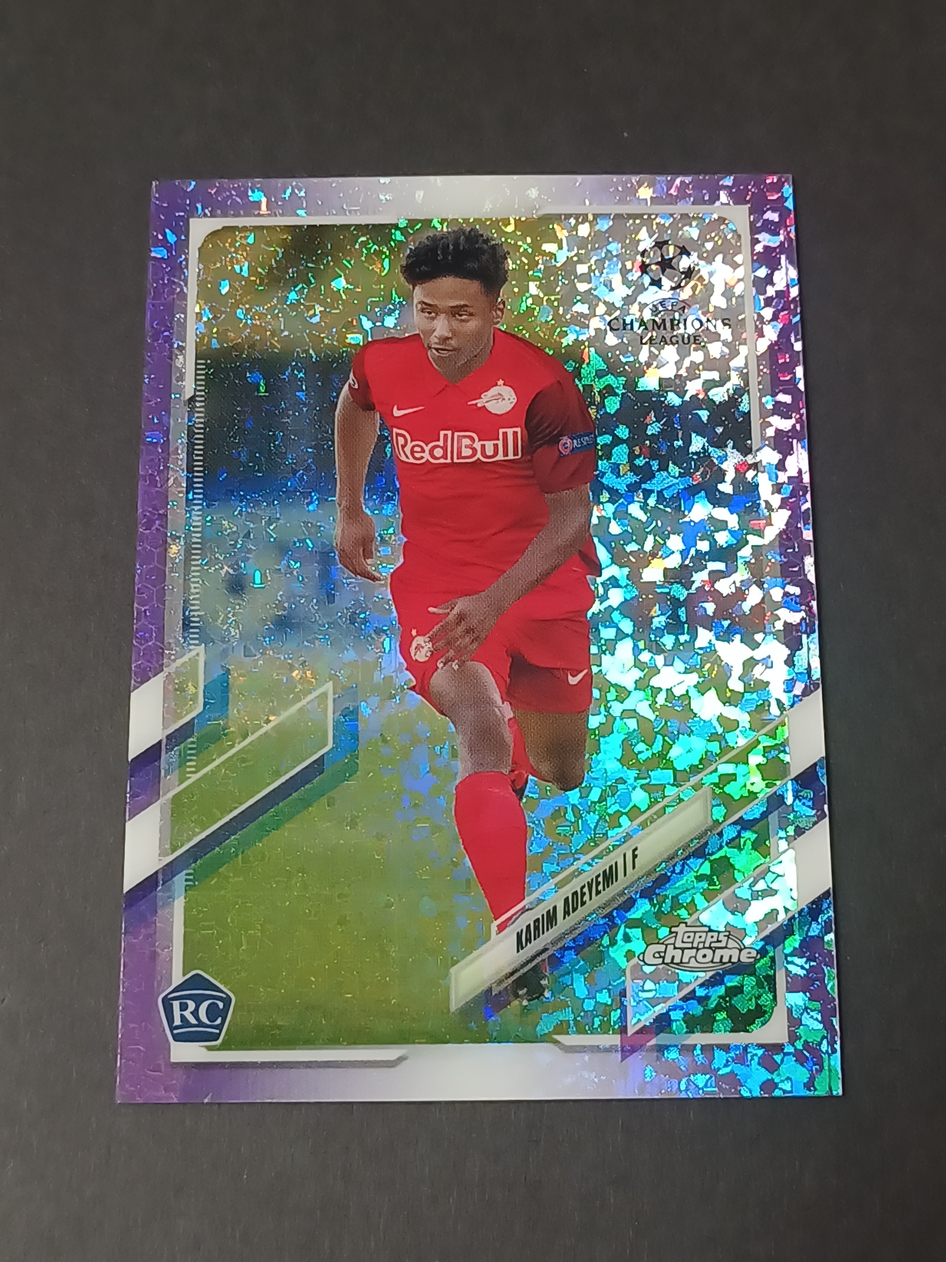 2020-21 Topps Chrome Karim Adeyemi RC 欧冠tc 萨尔茨堡红牛 德国跑车 阿德耶米 多特蒙德 250编 紫碎花折 收藏必备 卡品如图