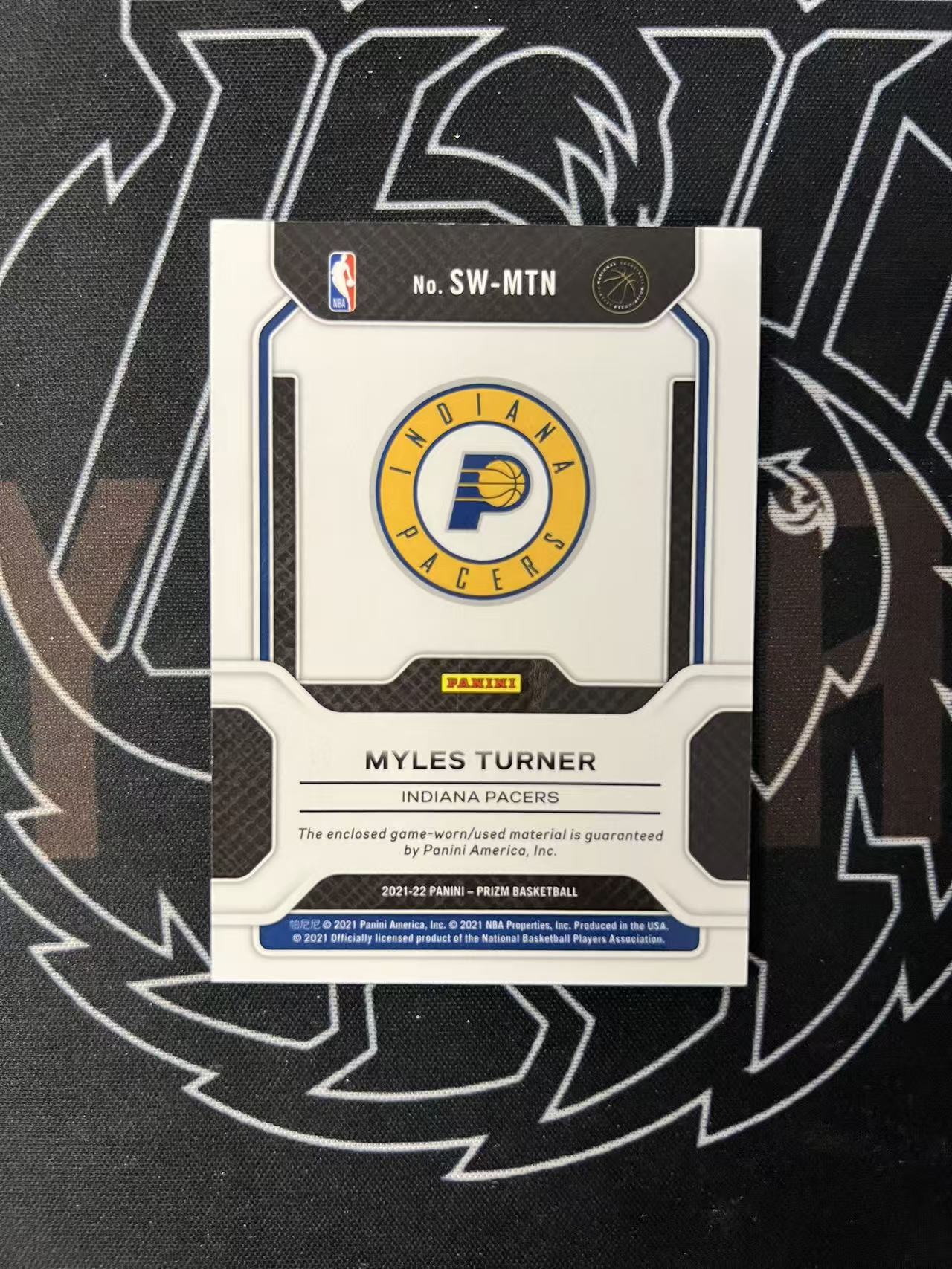 2021-22 Panini Prizm Myles Turner 【UTF球星卡】fr4 迈尔斯 特纳 步行者传奇中锋 PZ 落场物料切割 通行卡品