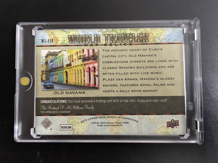 2018 Upper Deck traveler map Cuba 【hellfire拍卖】古德温goodwin世界旅游地图 古巴 哈瓦那 微瑕如图介意勿拍 jjj