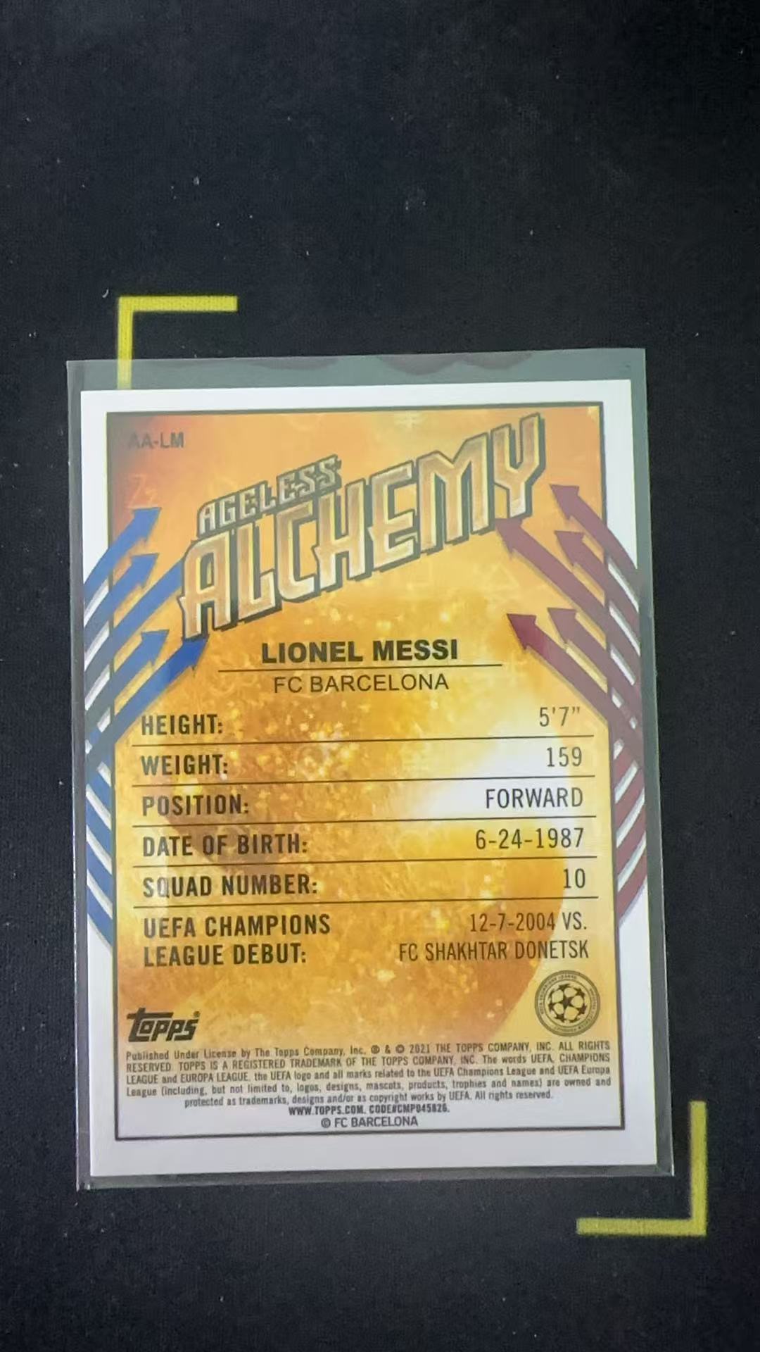 2021 Topps Merlin Lionel Messi 梅林欧冠系列 巴塞罗那 梅西 球王 银折
