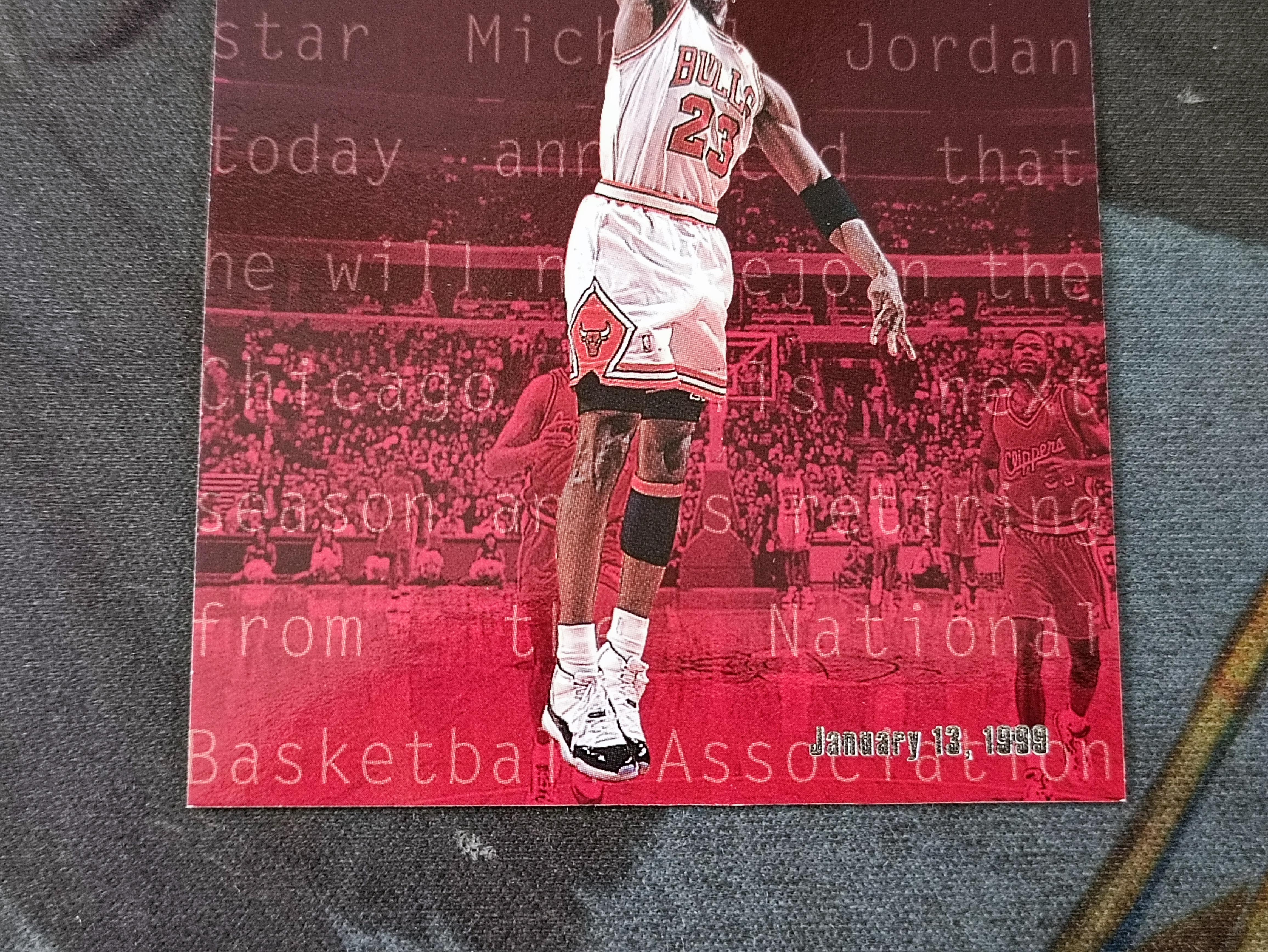 1999 Upper Deck UD EXTRA Michael Jordan 迈克尔乔丹 MJ23 经典老卡 RETIRES 公牛(品见大图)《苏州卡通》J【XW】