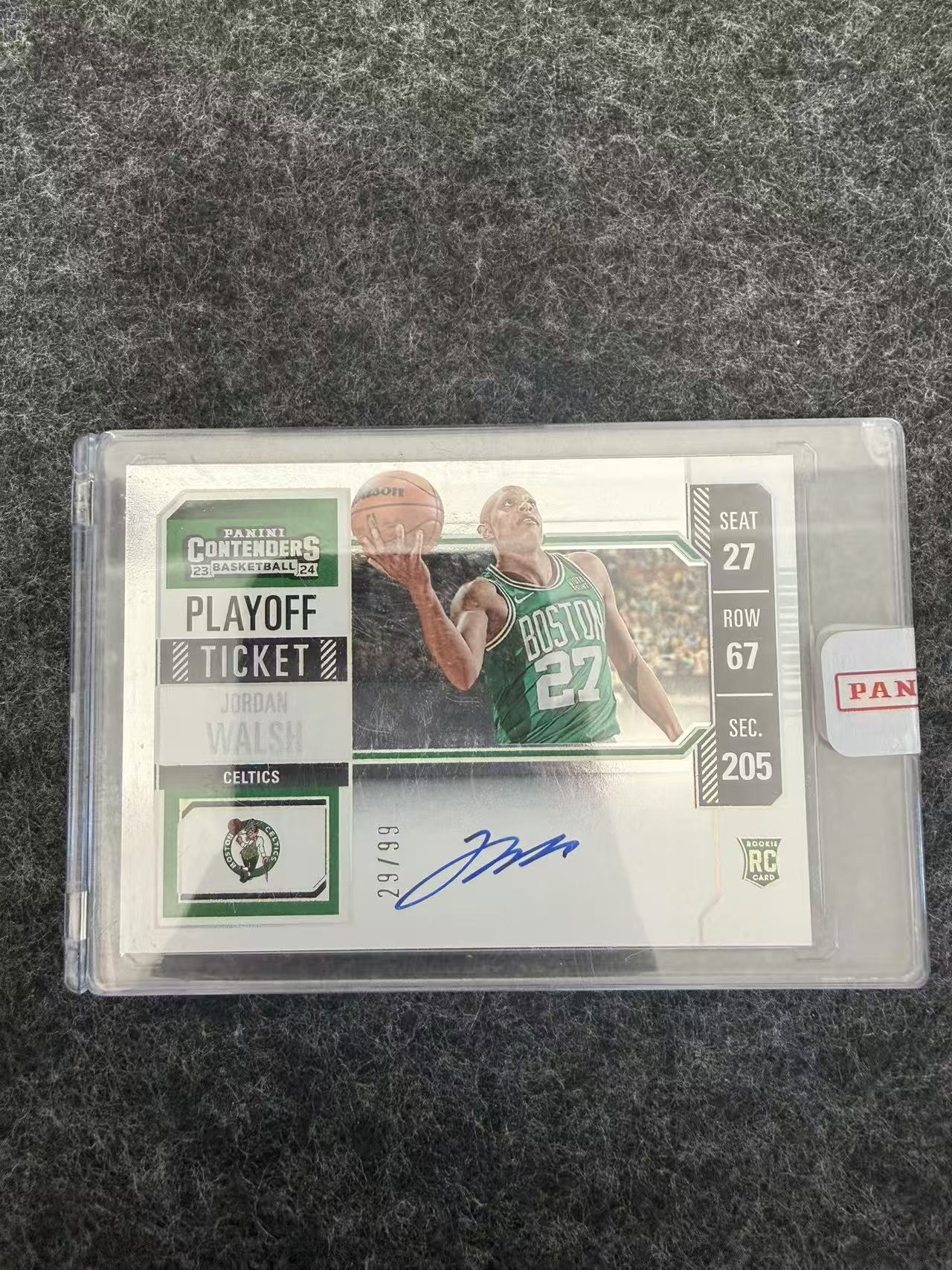 【瑞卡代拍】2023-24 Panini Contenders Jordan Walsh RC 球票 新秀 乔丹 沃尔什 文班亚马新秀年 变化版 卡签 签字 29/99编 原封砖卡品瑕疵如图【李总】