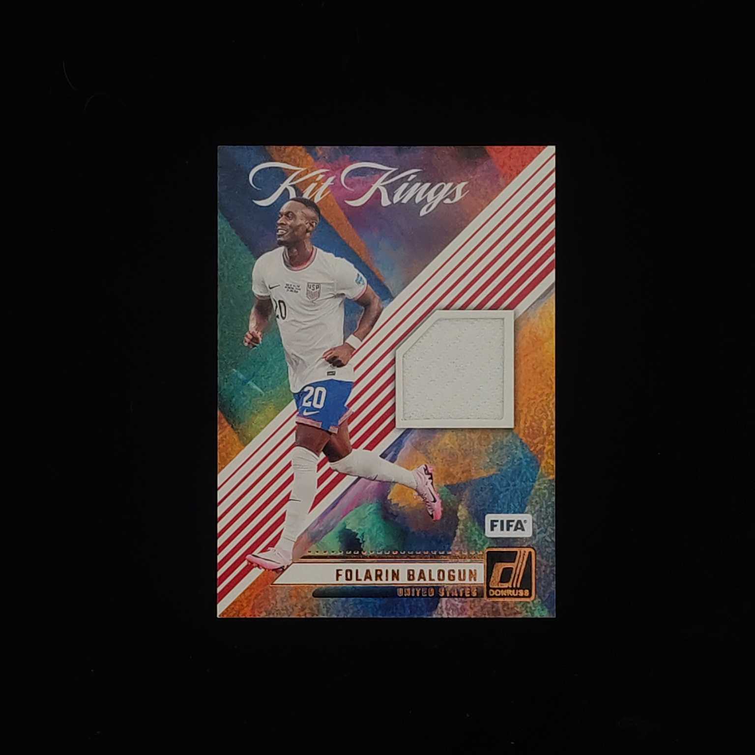 2024-25 Panini Donruss Folarin Balogun 杜蕾斯 油画 美国 巴洛贡 球衣物料切割 卡品如图 收藏必备 【才来-柱】