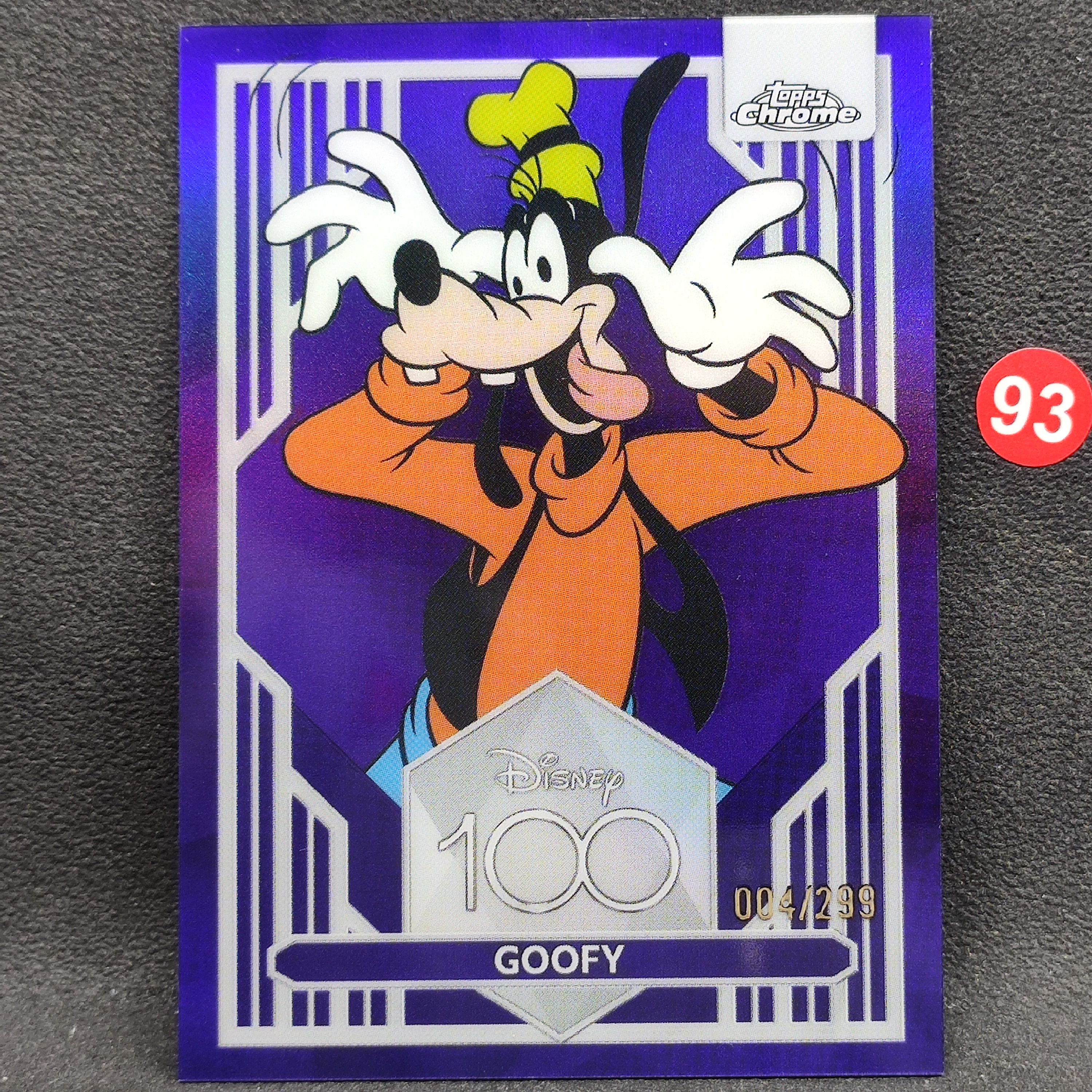 【大腿代卖提前预付80%】Goofy 高飞 2023 Topps Chrome Disney 迪士尼100周年 元年 /299编带编限量 紫折 ...