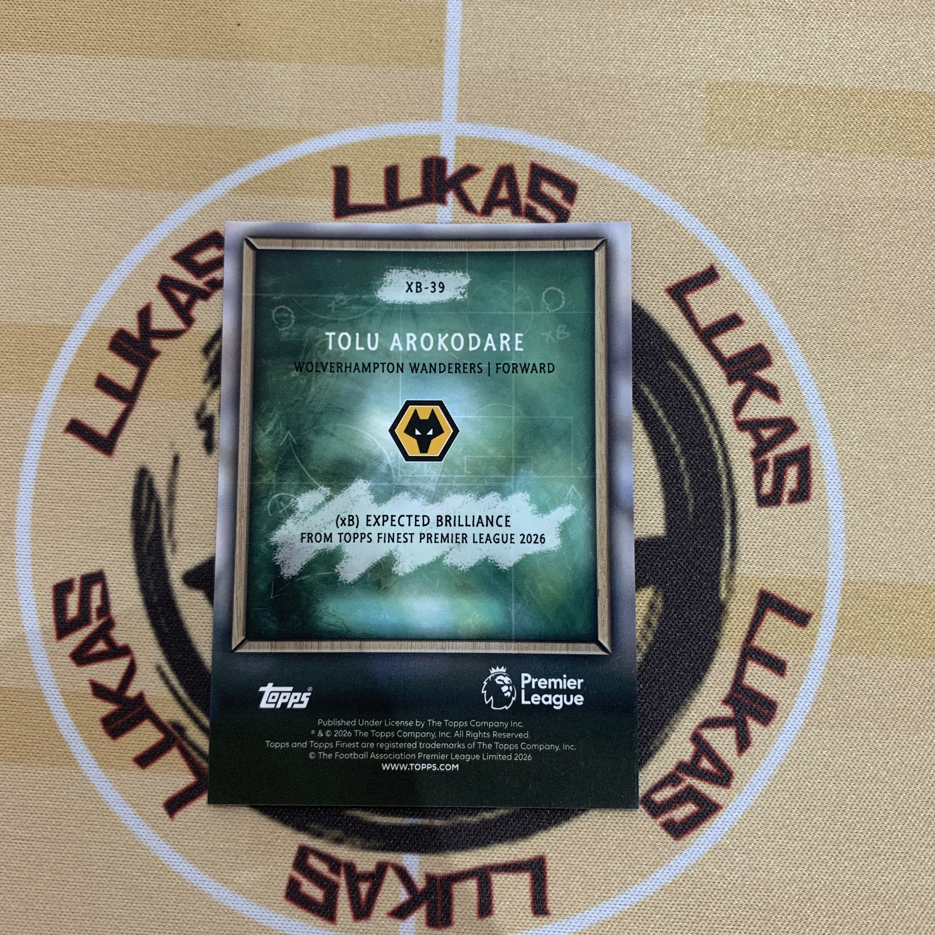 2026 Topps Finest Tolu Arokodare 撸卡厮 Lukas 托卢 阿罗科达雷 新秀 BRILLIANCE 预期辉煌 特卡 25编 橙折 (羊肉串)