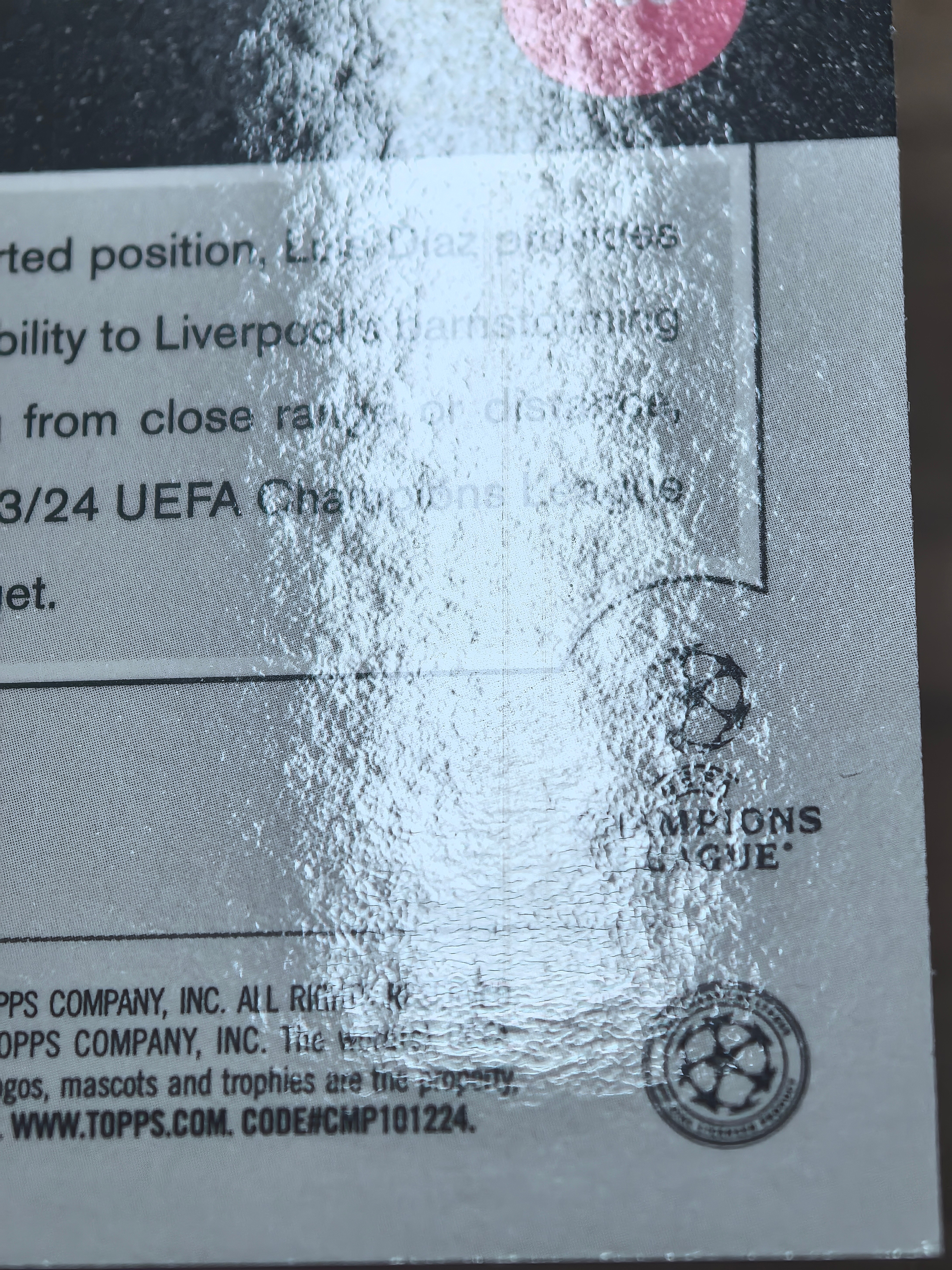 2024-25 Topps Chrome LUIS DIAZ 欧冠 利物浦 路易斯迪亚斯 028/250编 粉折 折射 微瑕 实卡精美 卡品如图 收藏必入 流浪