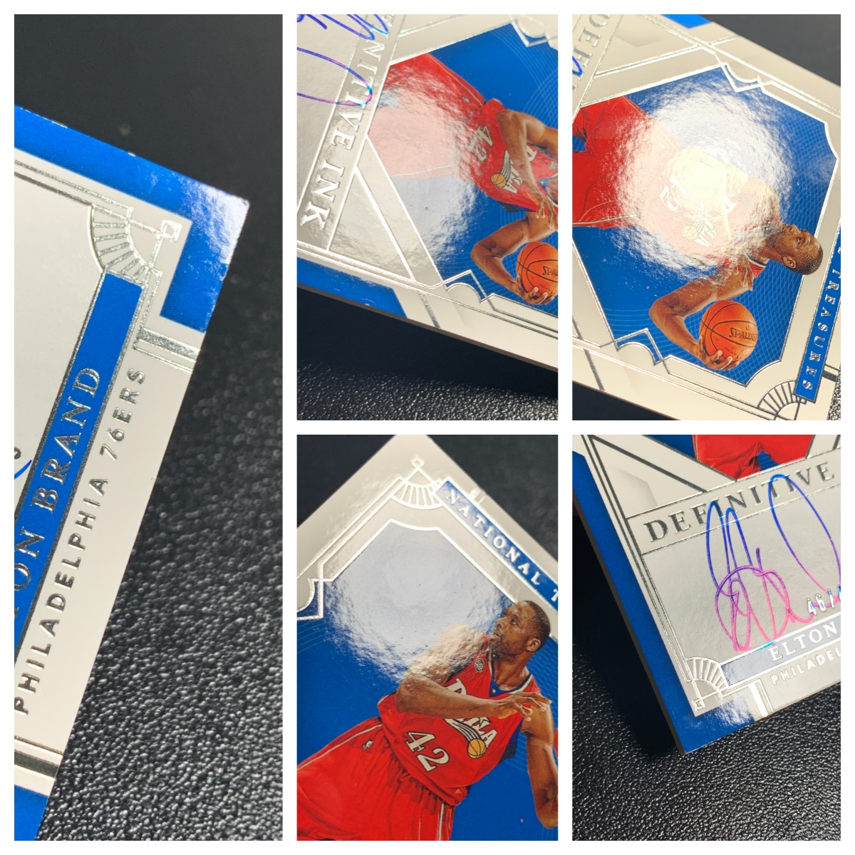 【元宇宙拍卖】张张总214:2020-21 Panini National Treasures 国宝 Elton Brand 费城76人 埃尔顿 布兰德 签字 贴签 Definitive Ink 银平行 46/49编 瑕疵如图 收藏必备