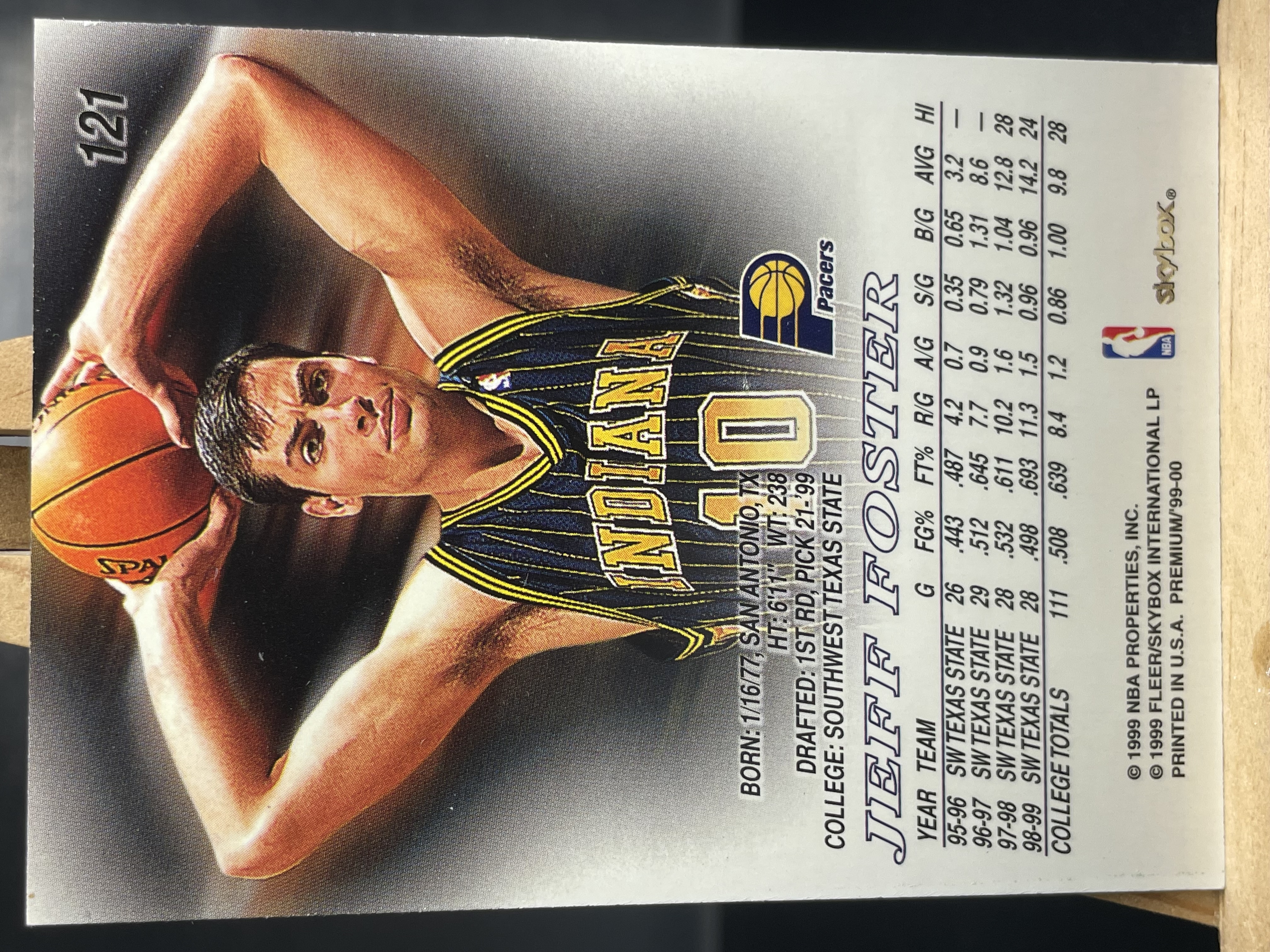 (C2) 1999 SKYBOX 老卡 杰夫 福斯特 近期大热球星 收藏必备 卡面老化 边角暇 ! ! !