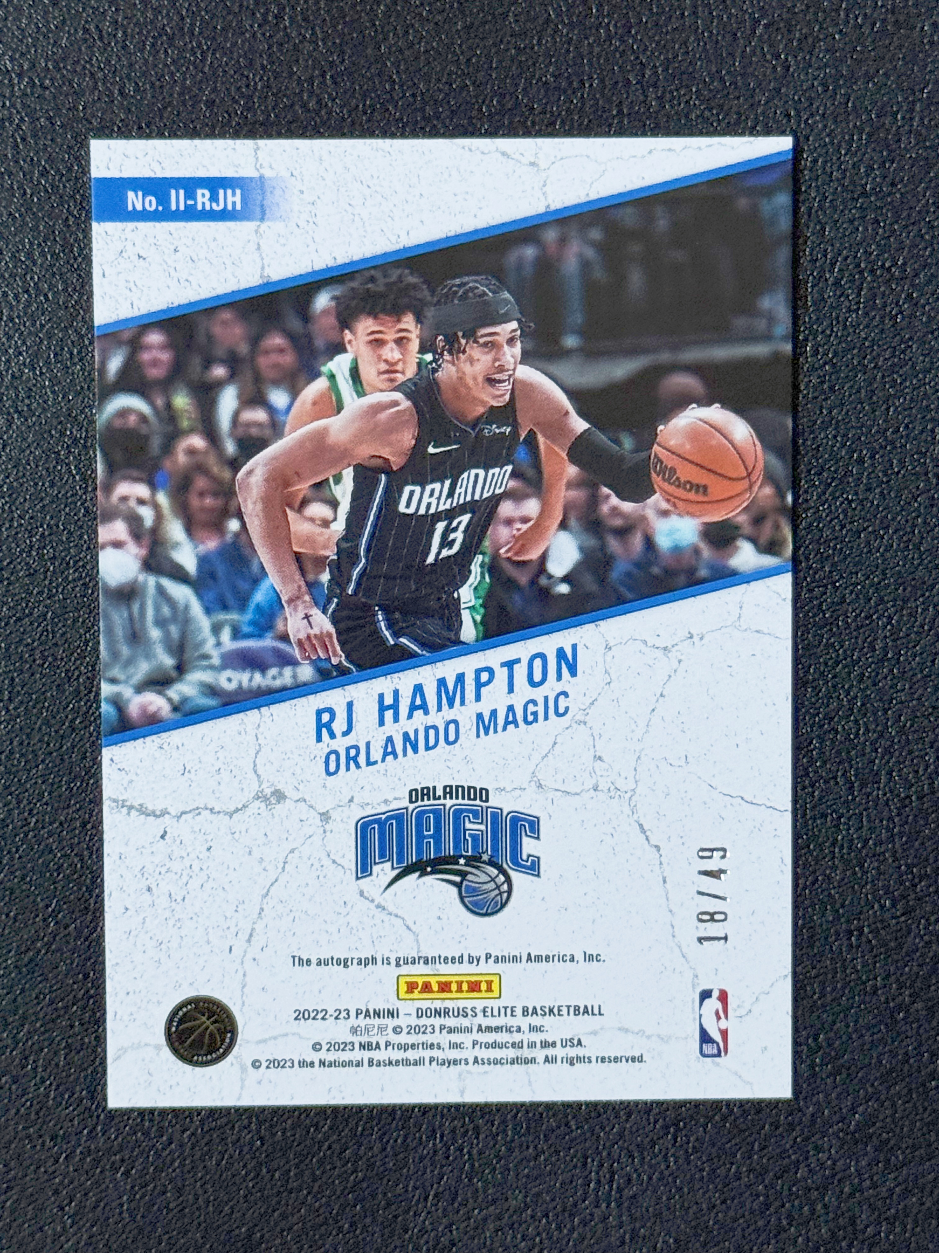2022-23 Panini 杜蕾斯精英 RJ Hampton RJ 汉普顿 精英 49编 签字 IMPACT 贴签 魔术队