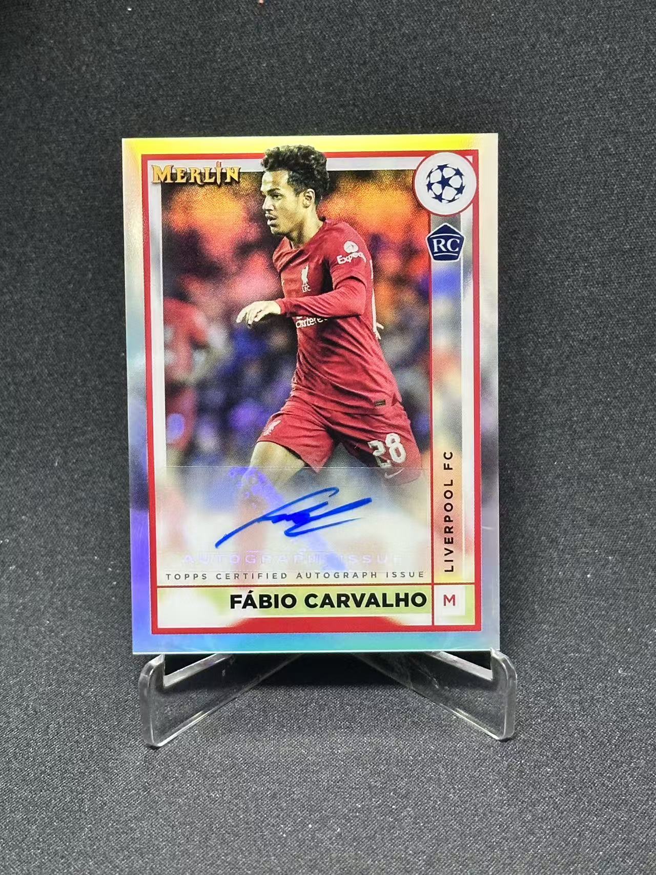 2023 Topps UEFA Champions League fabio carvalho RC 【哆哆卡社】法比奥·卡瓦略 签字 新秀 银折 利物浦葡萄牙中场 卡品如图