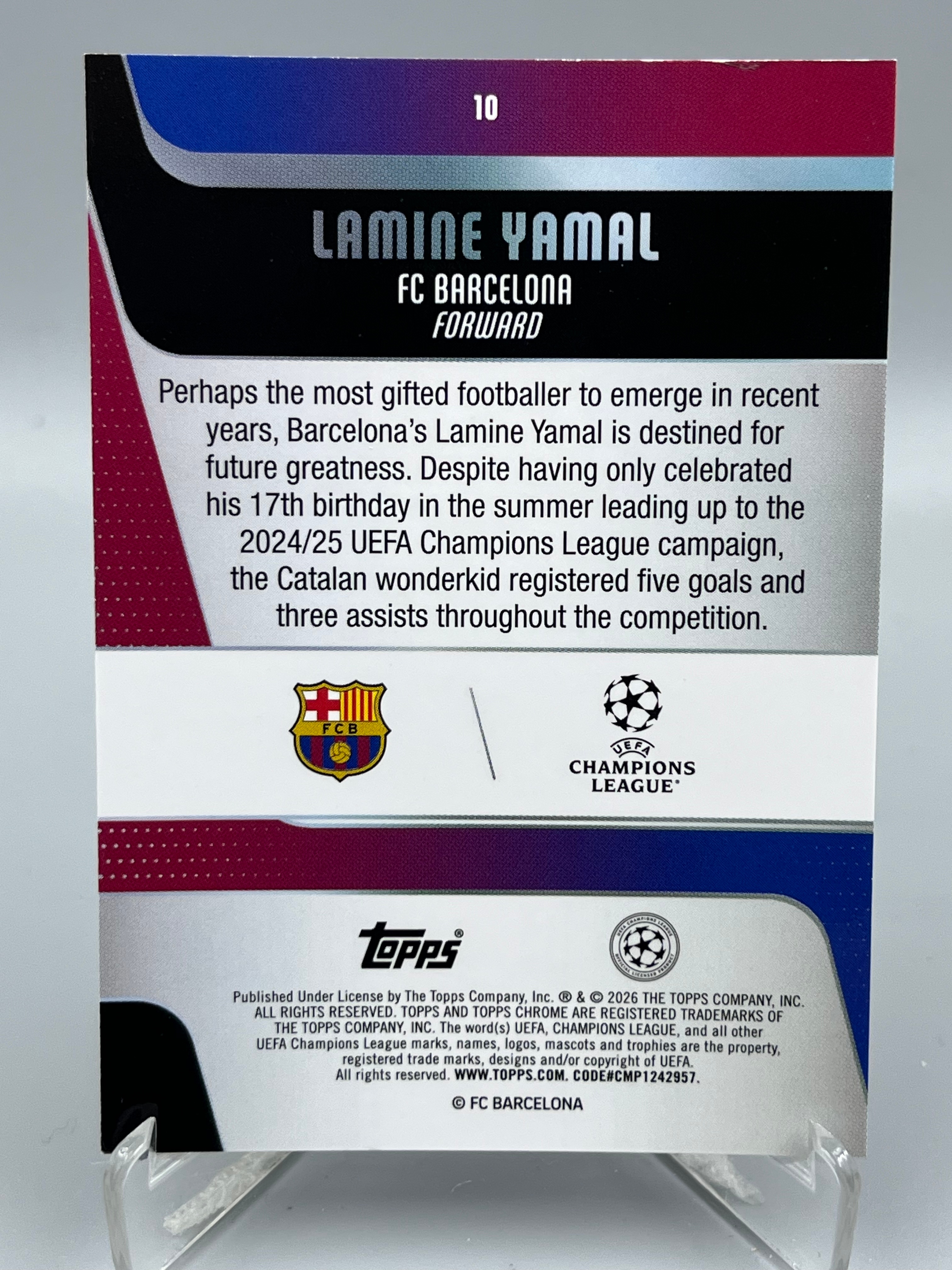 2026 Topps Chrome Lamine Yamal 欧冠欧战TC 拉明 亚马尔 西班牙 巴塞罗那 巴萨 世界杯冠军 官方金球回购计划 银脉冲折【暴富 仇总】t125