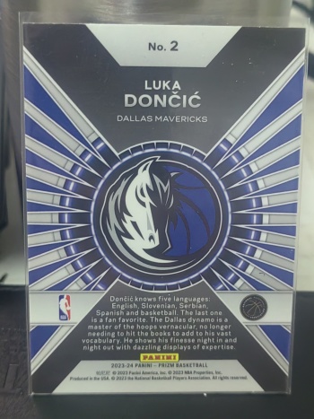 2023-24 Panini Prizm Luka Doncic PZ 东契奇 独行侠 无畏特卡 篮 白边白角 不保卡品 卡品如图