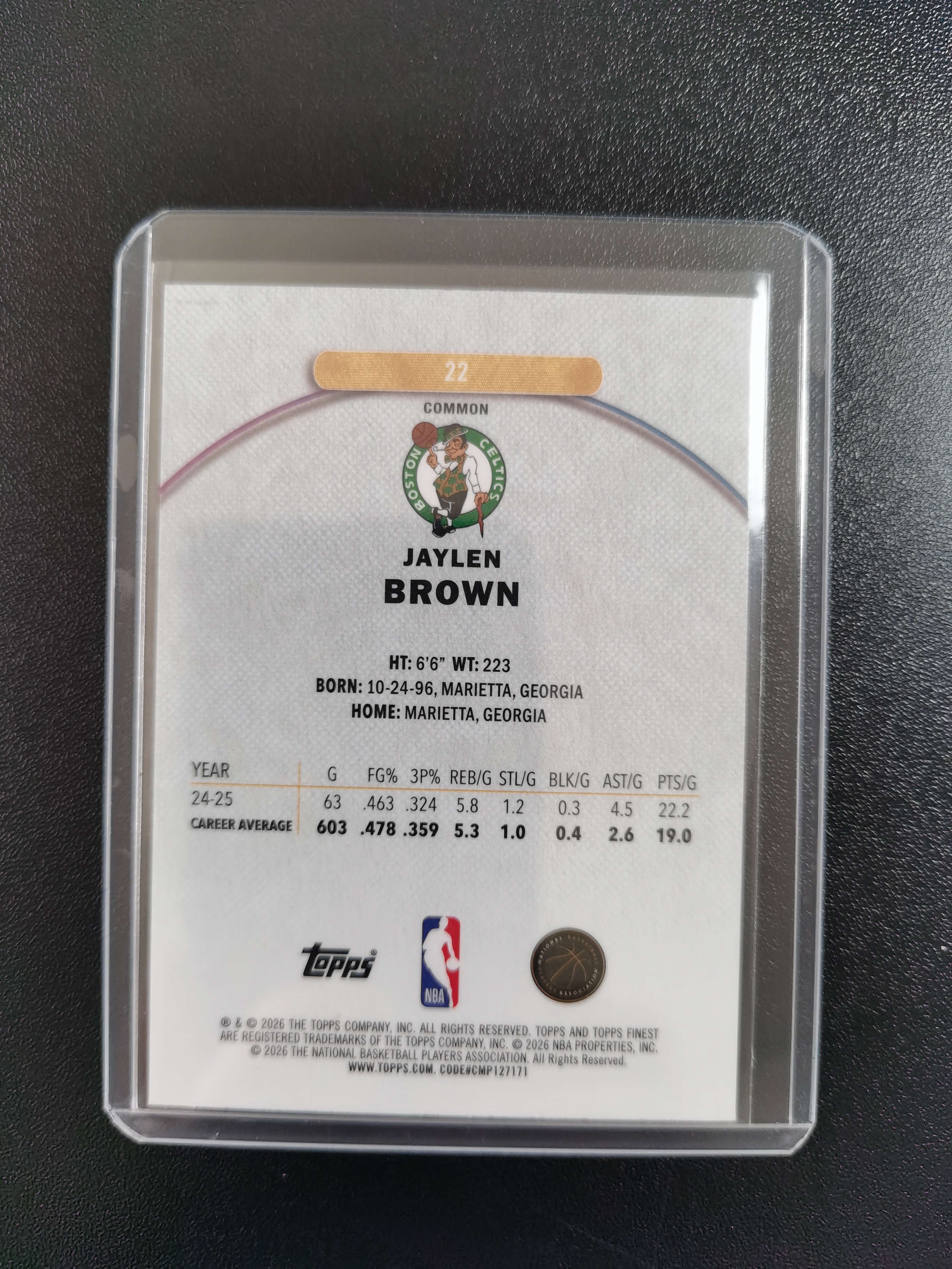 2026 Topps Finest Jaylen Brown 牛子哥 杰伦布朗 凯尔特人 一级 格子折 收藏凑套 卡品如图 免费代拍WW