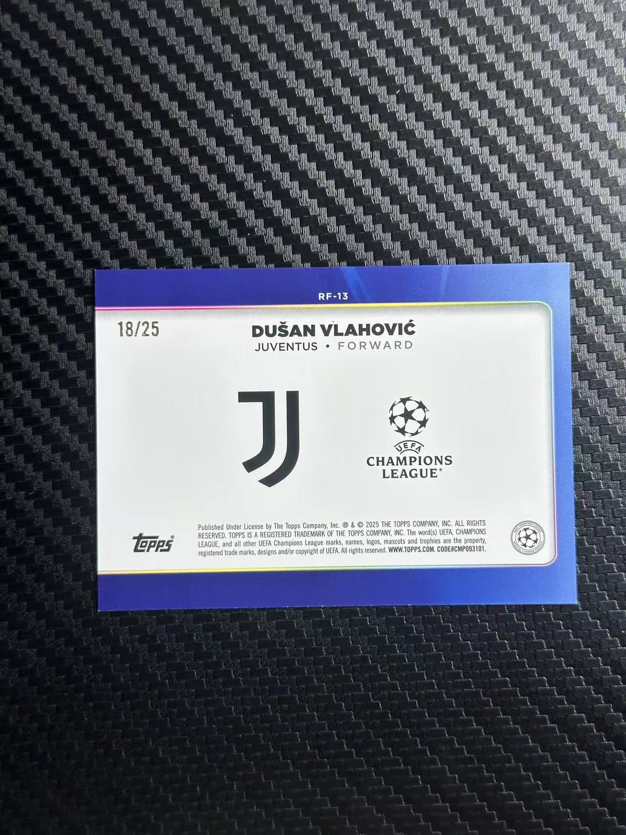 2025 Topps UCC DUSAN VLAHOVIC 弗拉霍维奇 50编 金折 奖杯追逐者 特卡 尤文图斯 塞维利亚 欧冠 卡品如图 拍前看描述