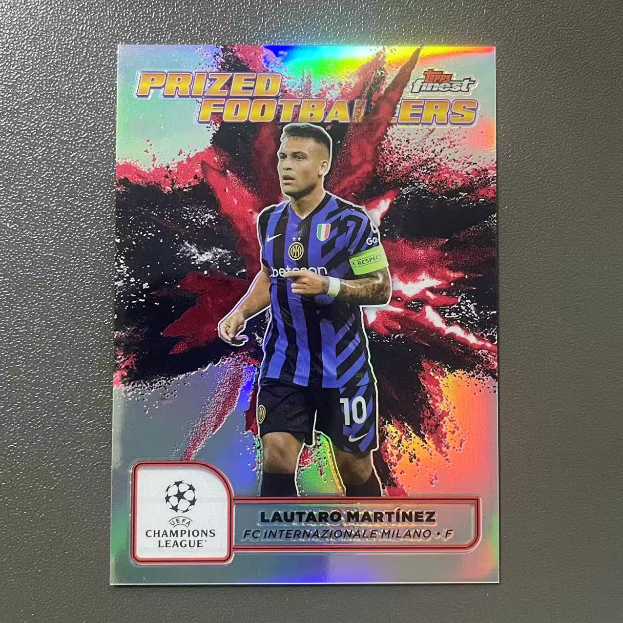 【德基拍卖】2024-25 Topps Finest Lautaro Martinez 欧战Finest 国际米兰 劳塔罗 马丁内斯 泼墨特卡 黑红泼墨 大比例 SP 收藏必备卡品如图 Gcx12-15