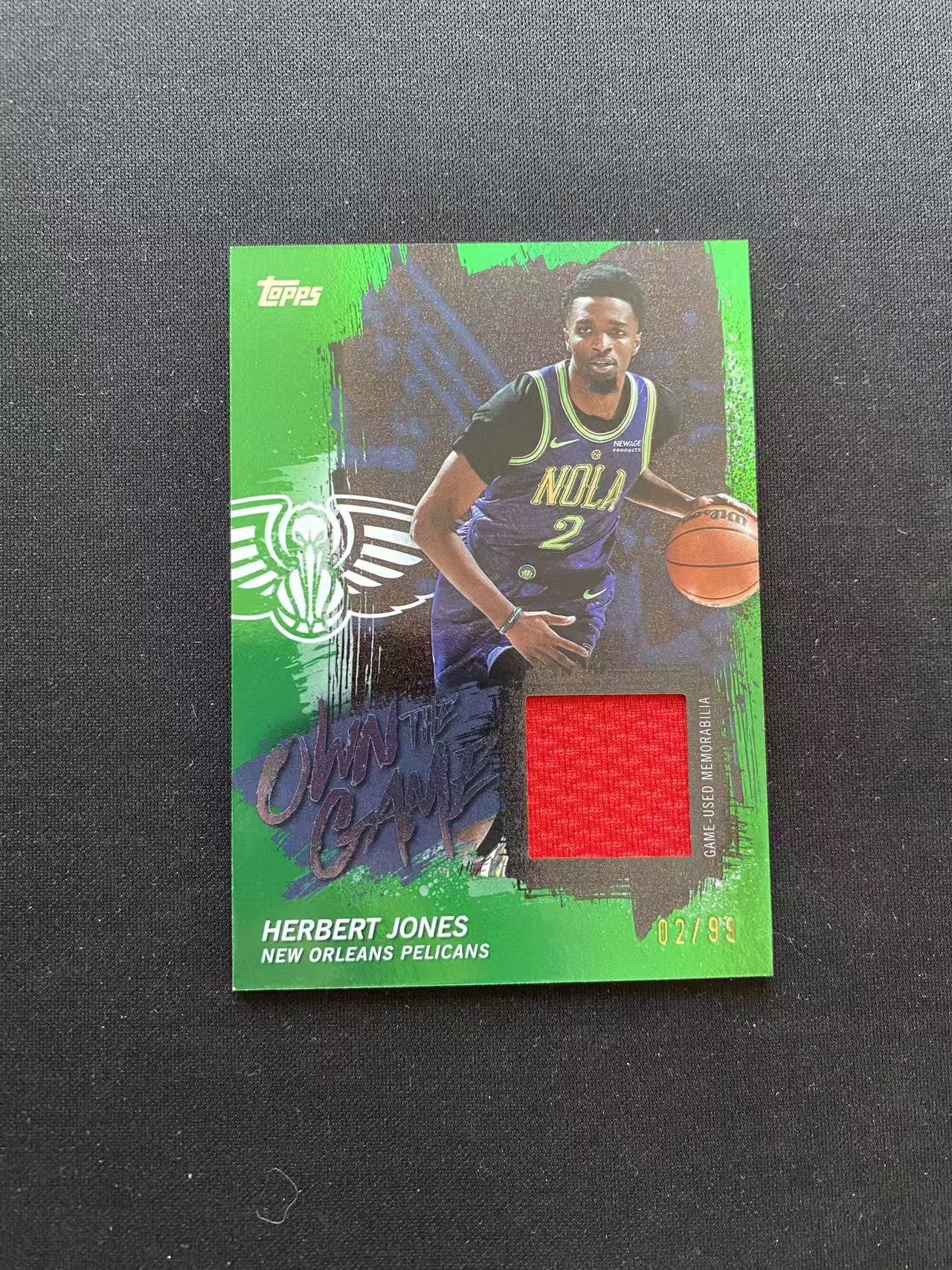 2025 Topps Flagship Herbert Jones 赫伯特 琼斯 鹈鹕 99编 绿折 Own The Game特卡【king#28】瑕疵如图