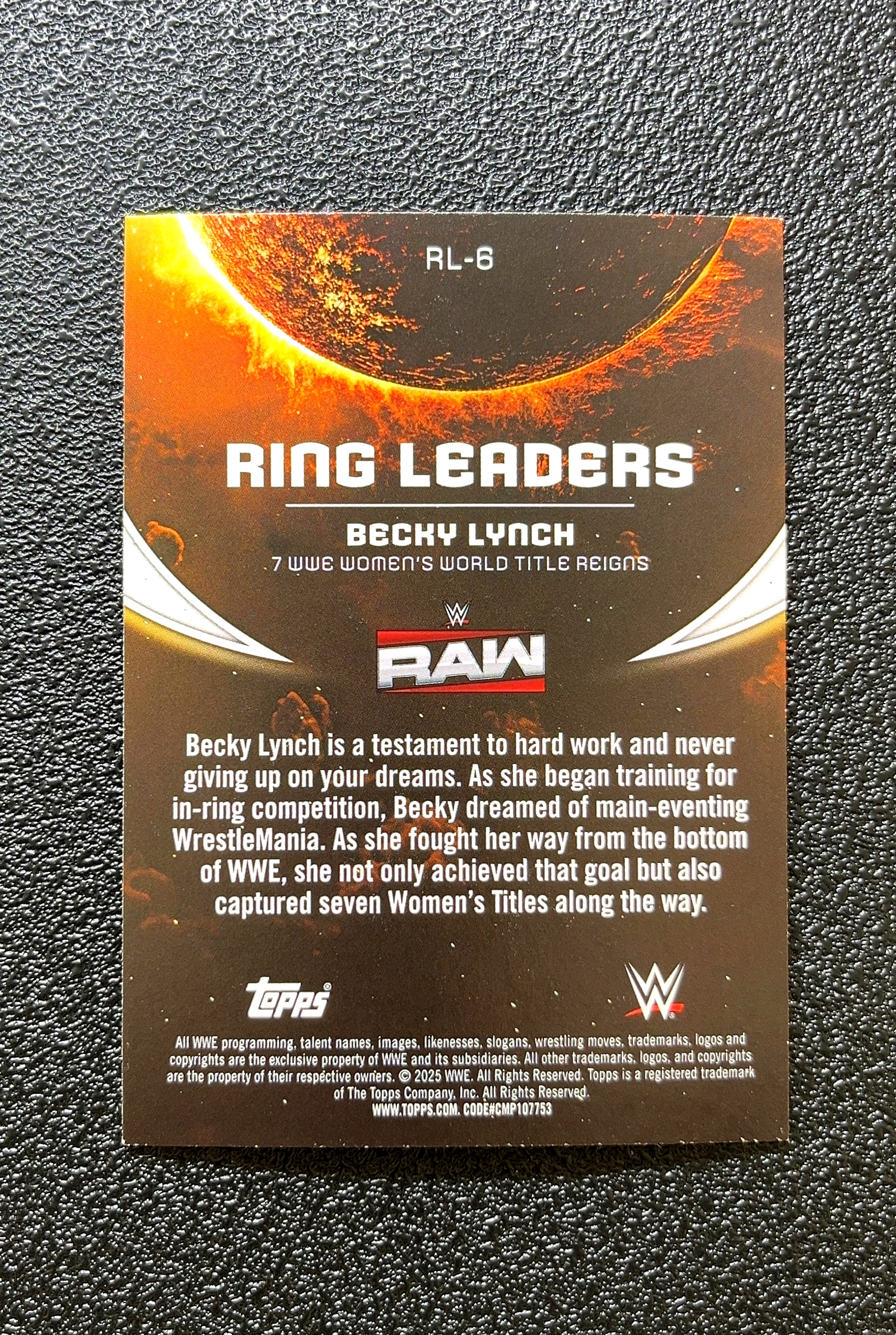 【岛屿拍卖】2026 Topps Ring Leaders Ring Leaders 环形领袖 Becky Lynch 贝基·林奇 银折 折射 卡品如图 高价值 #RL-6 0024#45