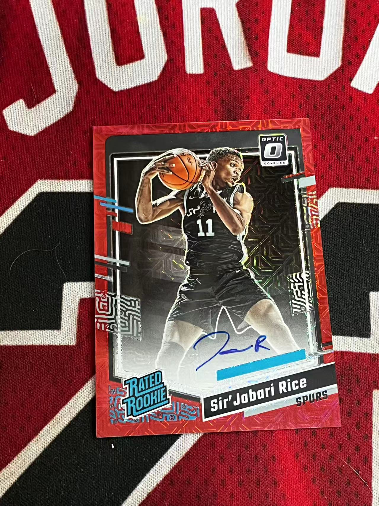 【接寄拍】2023-24 PANINI DONRUSS OPTIC 杜蕾斯系列 马刺 新秀RC 瑟贾巴里赖斯 签字卡 卡签 红MOJO折 折射 专收凑套必备【烂臭嘴拍卖】