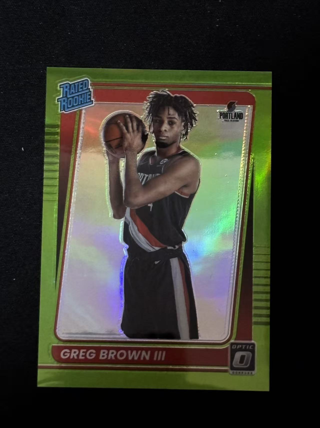 2021-22 Panini Optic Greg Brown III RC 【磊子球星卡】格雷格·布朗三世 新秀 绿折 149编 实卡精美 错过后悔 投资收藏