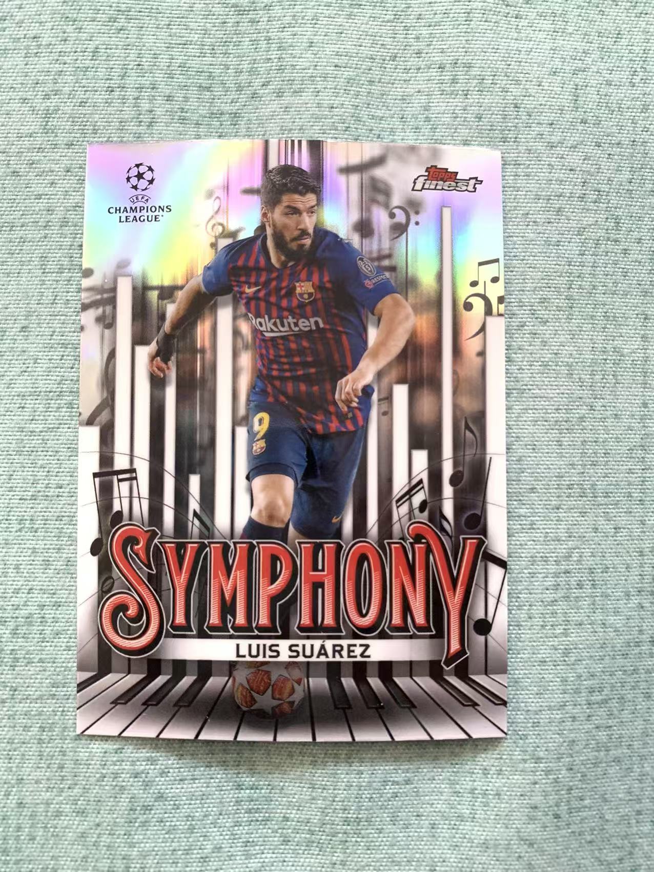2024-25 Topps Finest Luis Suarez 欧冠 乌拉圭传奇 巴萨 巴塞罗那 苏亚雷斯 Symphony 特卡 银折 折射 收藏必备 青青