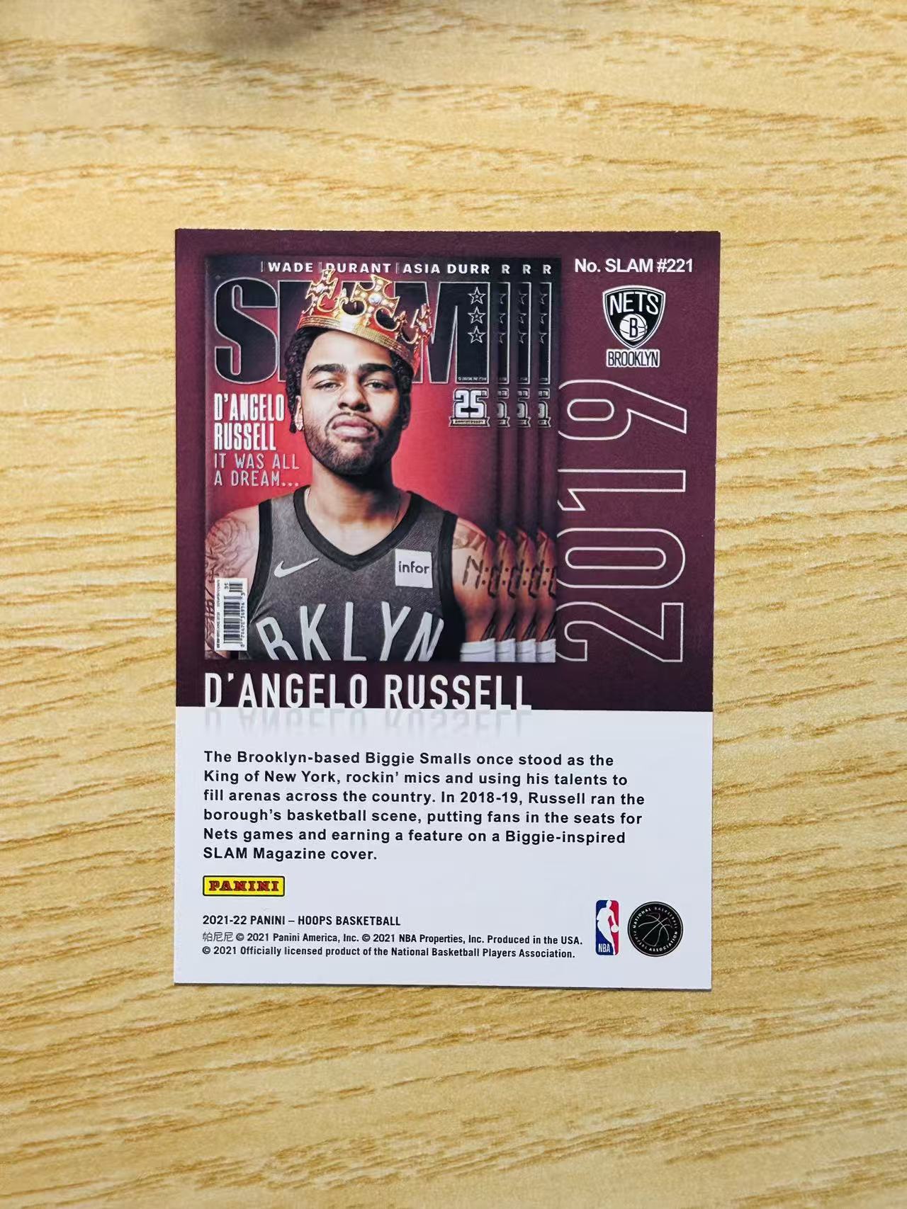 2021-22 Panini NBA Hoops D'Angelo Russell 嘿嘿代卖 德安吉洛 拉塞尔 杂志 特卡 篮网 水拉 收藏必备