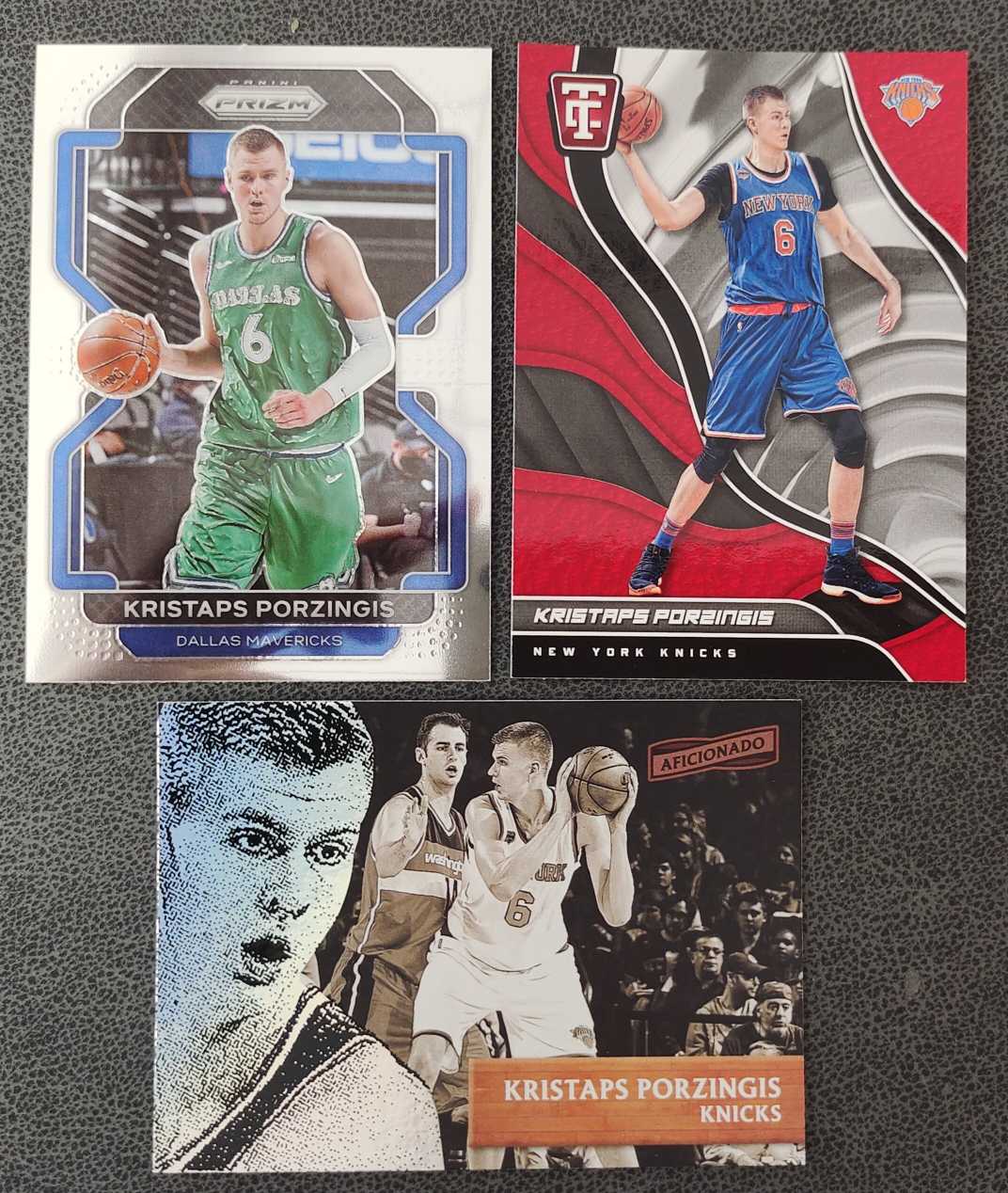 2021-22 Panini Prizm Kristaps Porzingis 纽约尼克斯 达拉斯小牛 波尔津吉斯 波神 三张打包