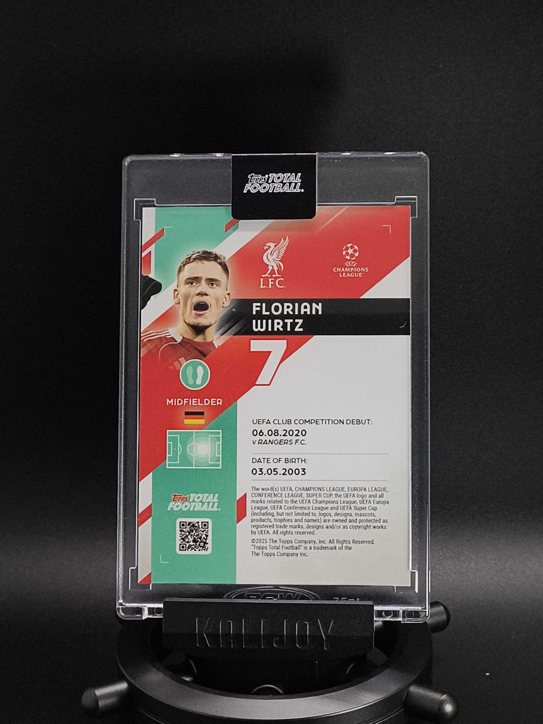 2025-26 Topps Total Football Florian Wirtz 弗洛里安·维尔茨 维尔茨 利物浦 红军 德国 4/5编 TTF 原封砖