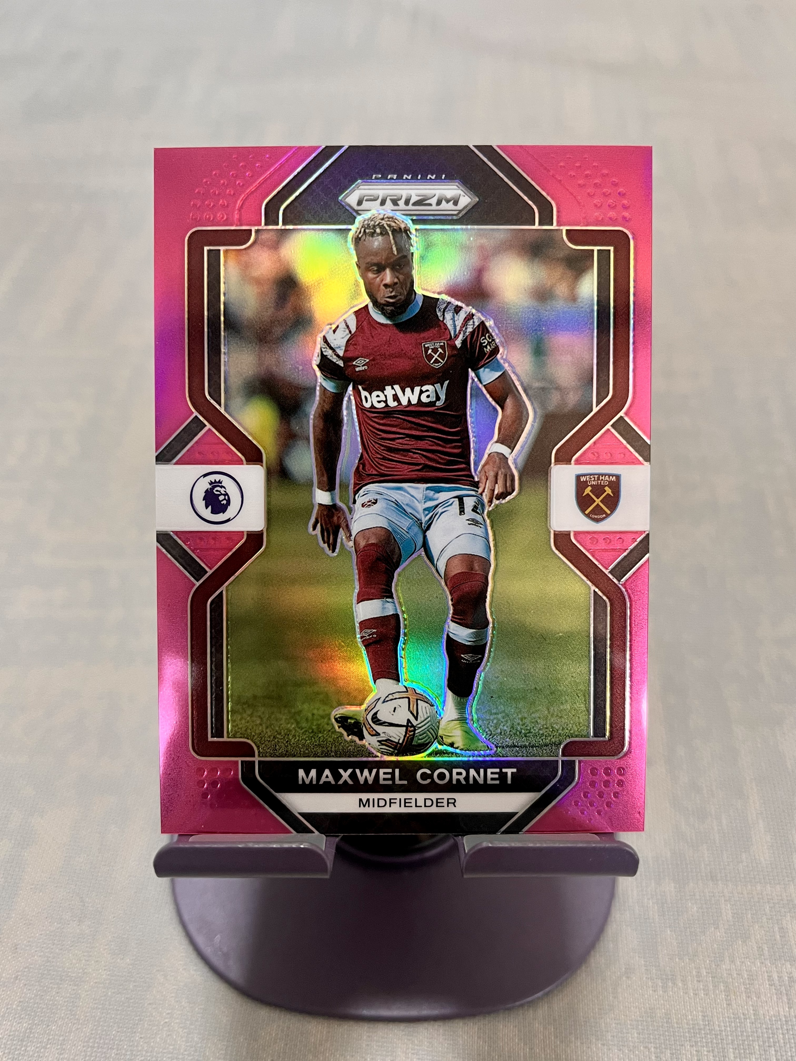 2022-23 Panini Prizm Maxwel Cornet 麦克斯韦尔 科尔内 西汉姆联【带编 169/199编 粉平行 折射 英超 pz】#630