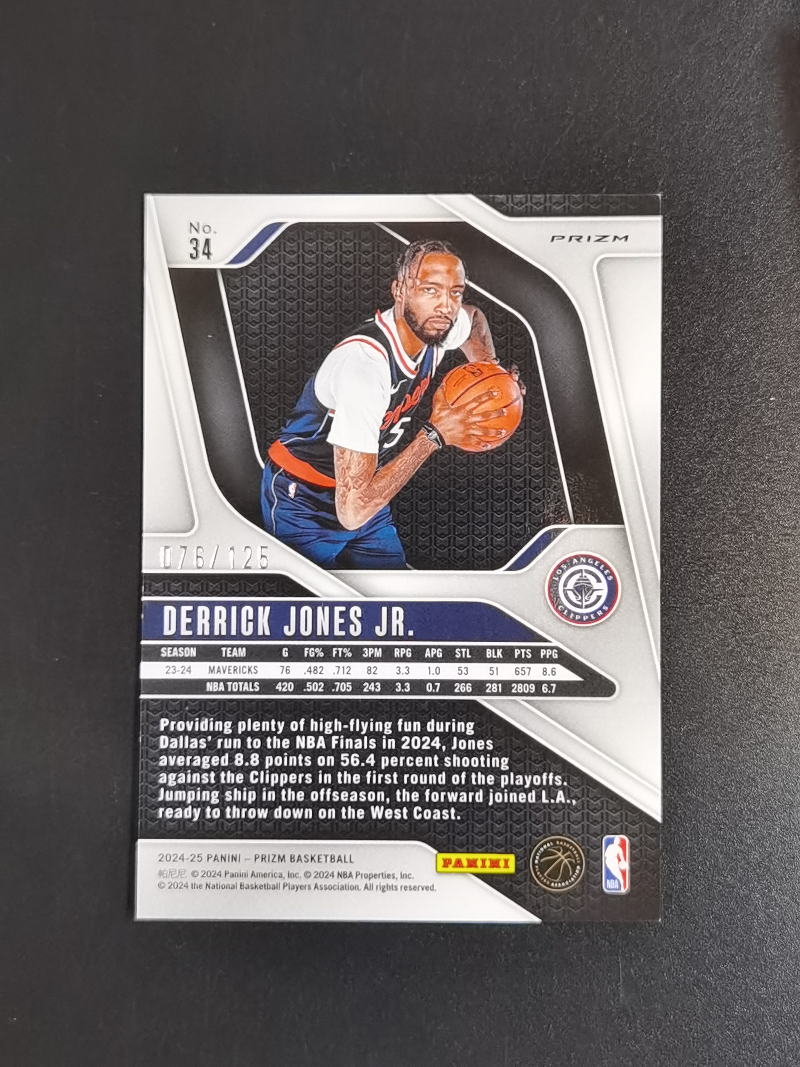 2024-25 Panini Prizm Derrick Jones Jr. 德里克 琼斯 125编 橙泡泡折 卡品如图 专收必备