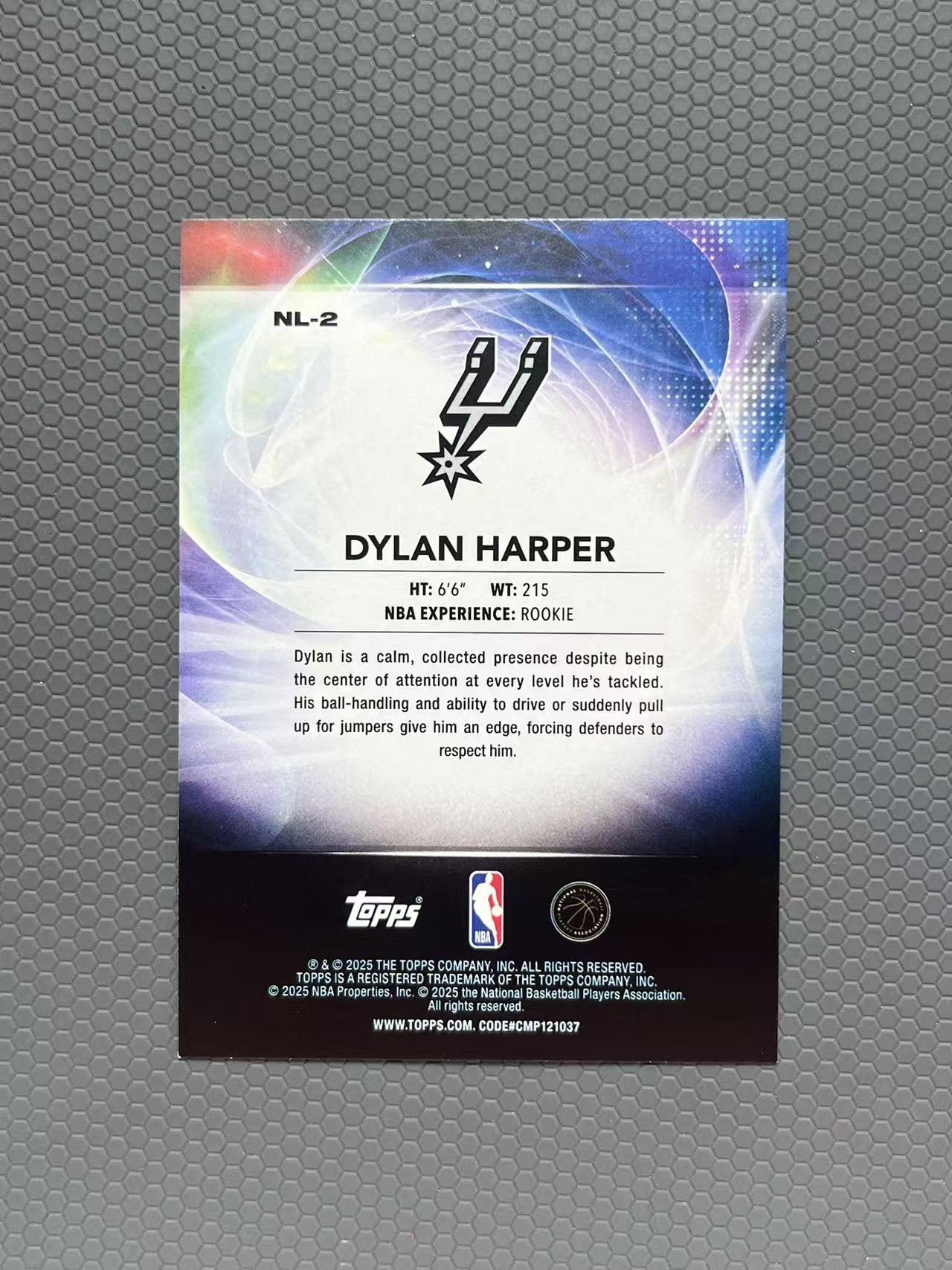 2025 Topps DYLAN HARPER 迪伦·哈珀 马刺 新秀 RC NO LIMIT 特卡 卡品如图-左